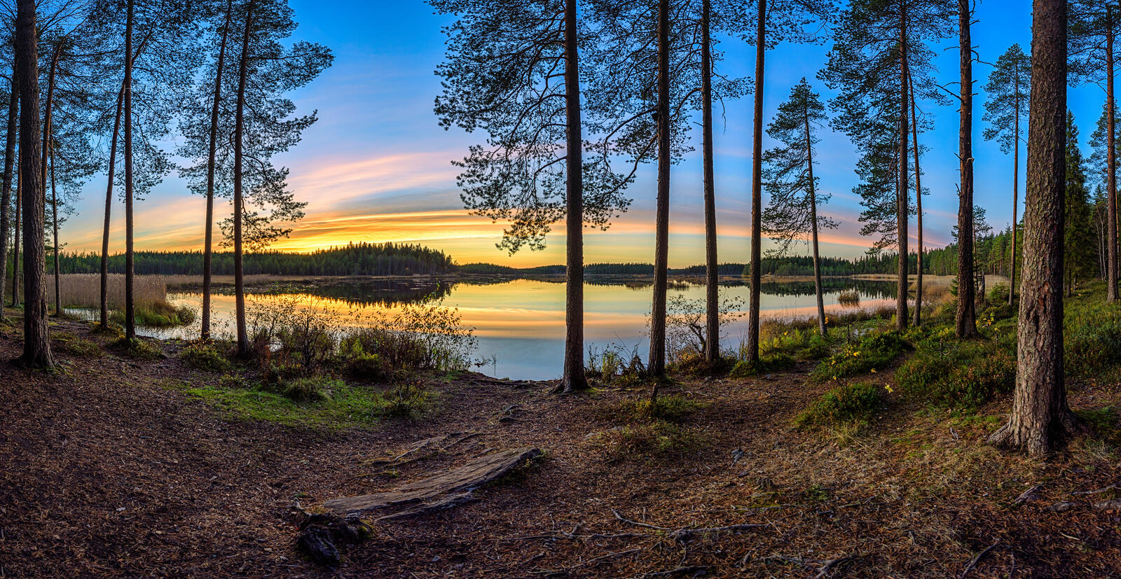 Обои Финляндия озеро закат на рабочий стол