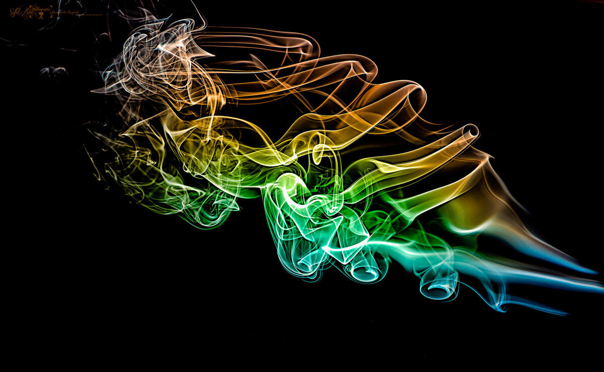 Photo with colored smoke