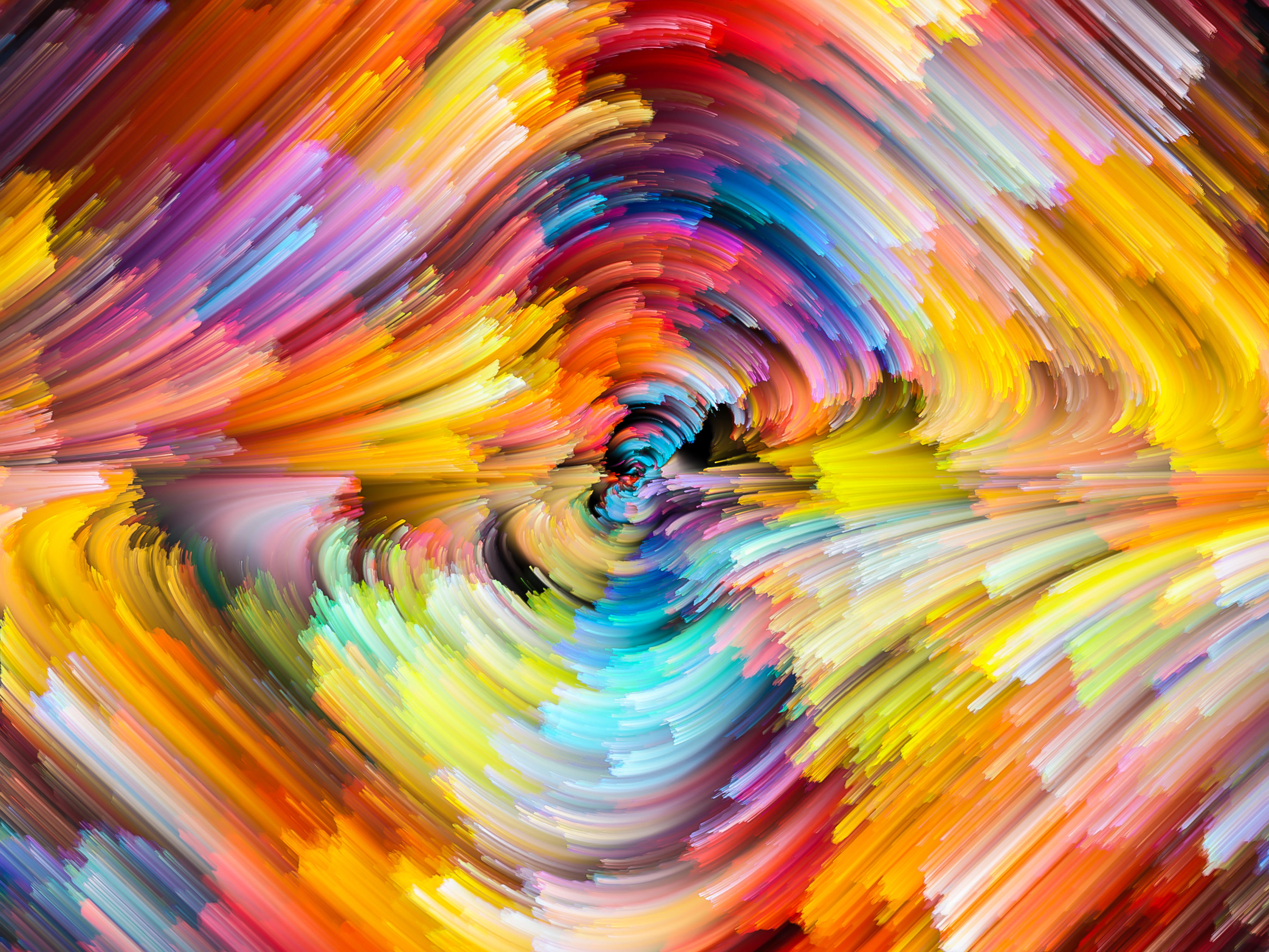 Бесплатное фото Разноцветный водоворот красками