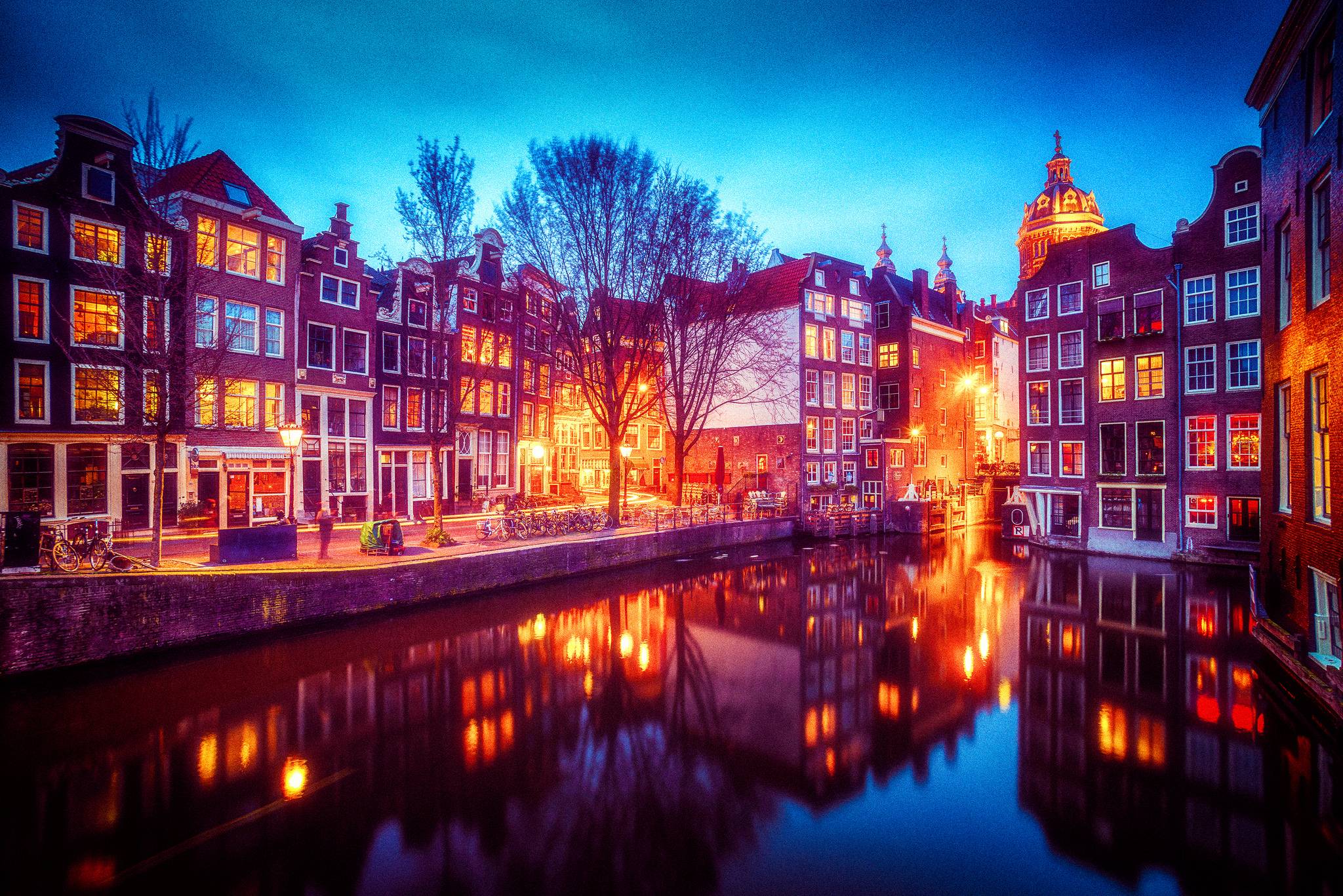 Photo free panorama, Amsterdam, houses
