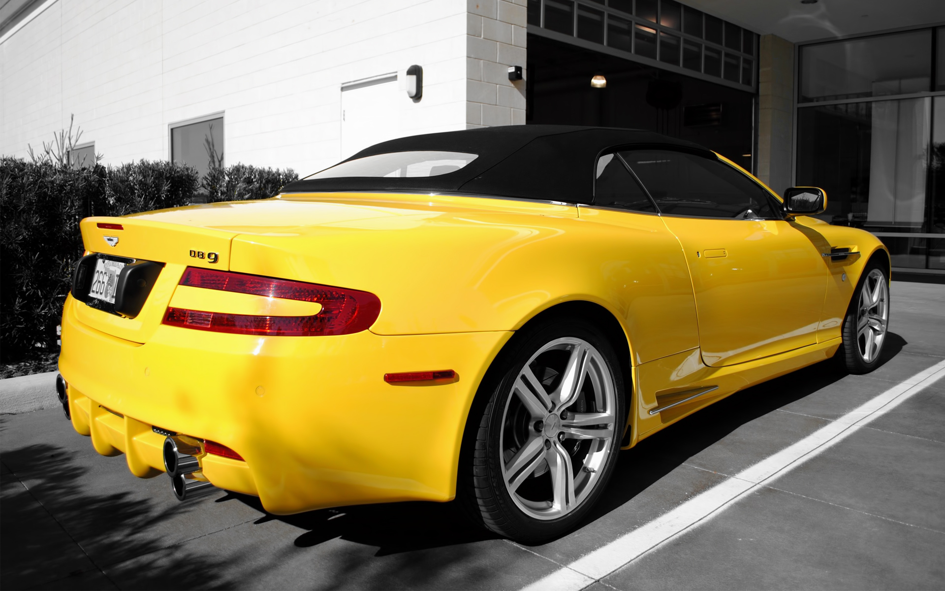 Wallpapers aston martin db9 cabriolet yellow on the desktop