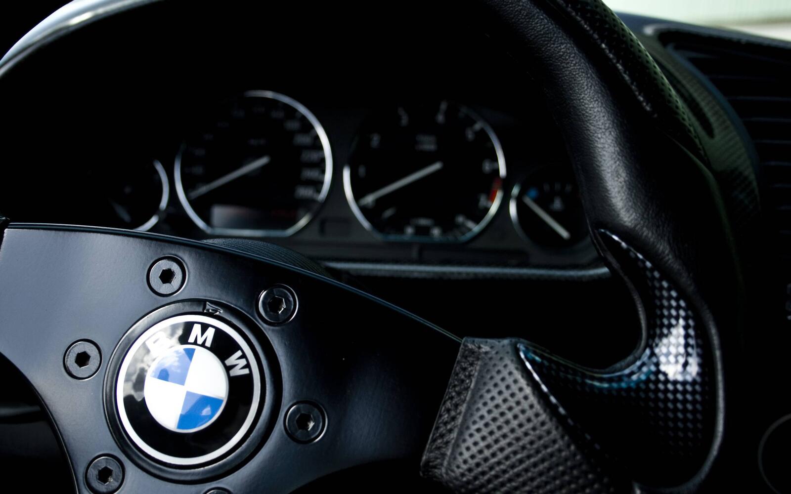 Wallpapers BMW interior steering wheel on the desktop