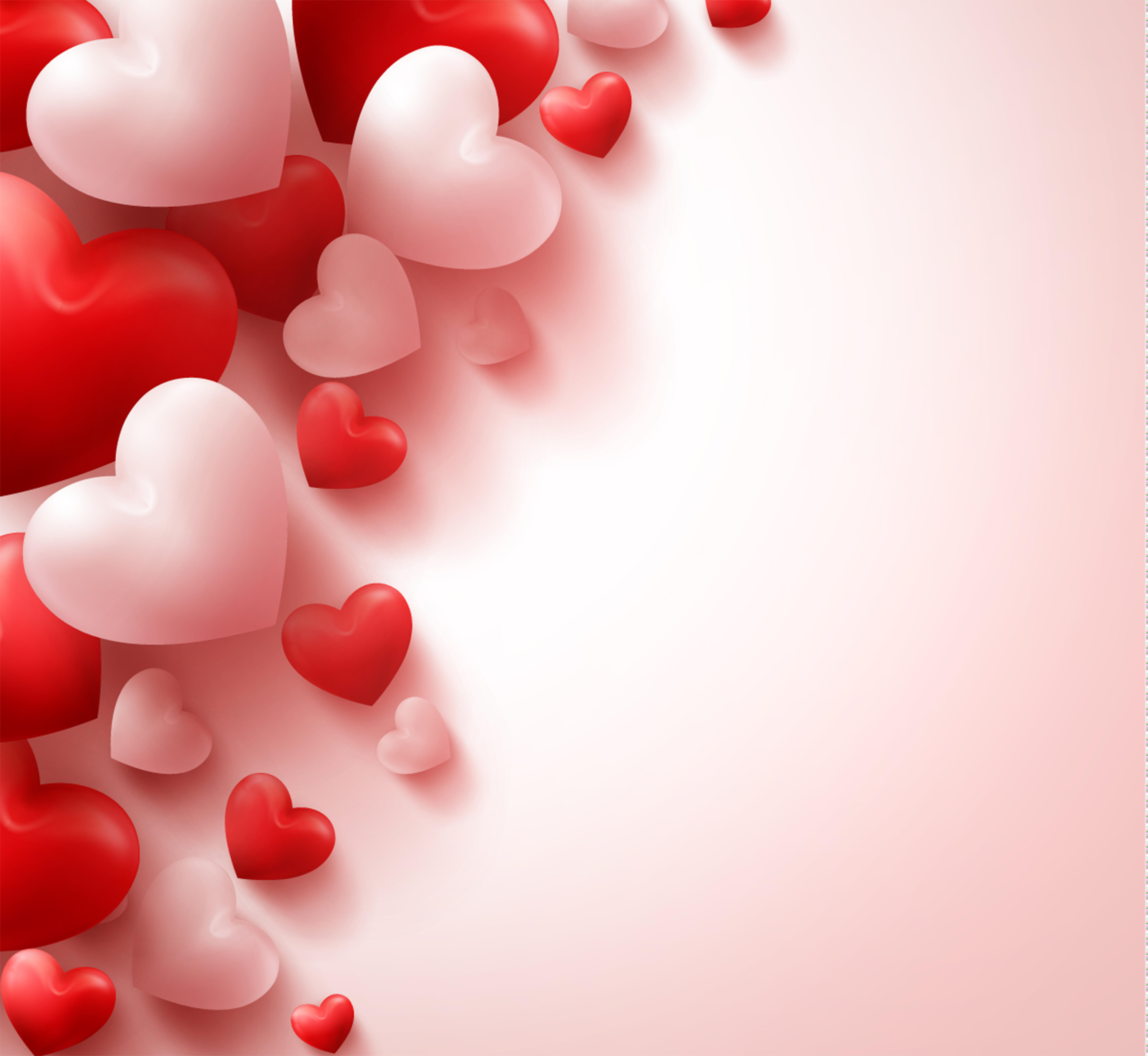 Обои романтические сердца валентинки с днём святого валентина на рабочий стол