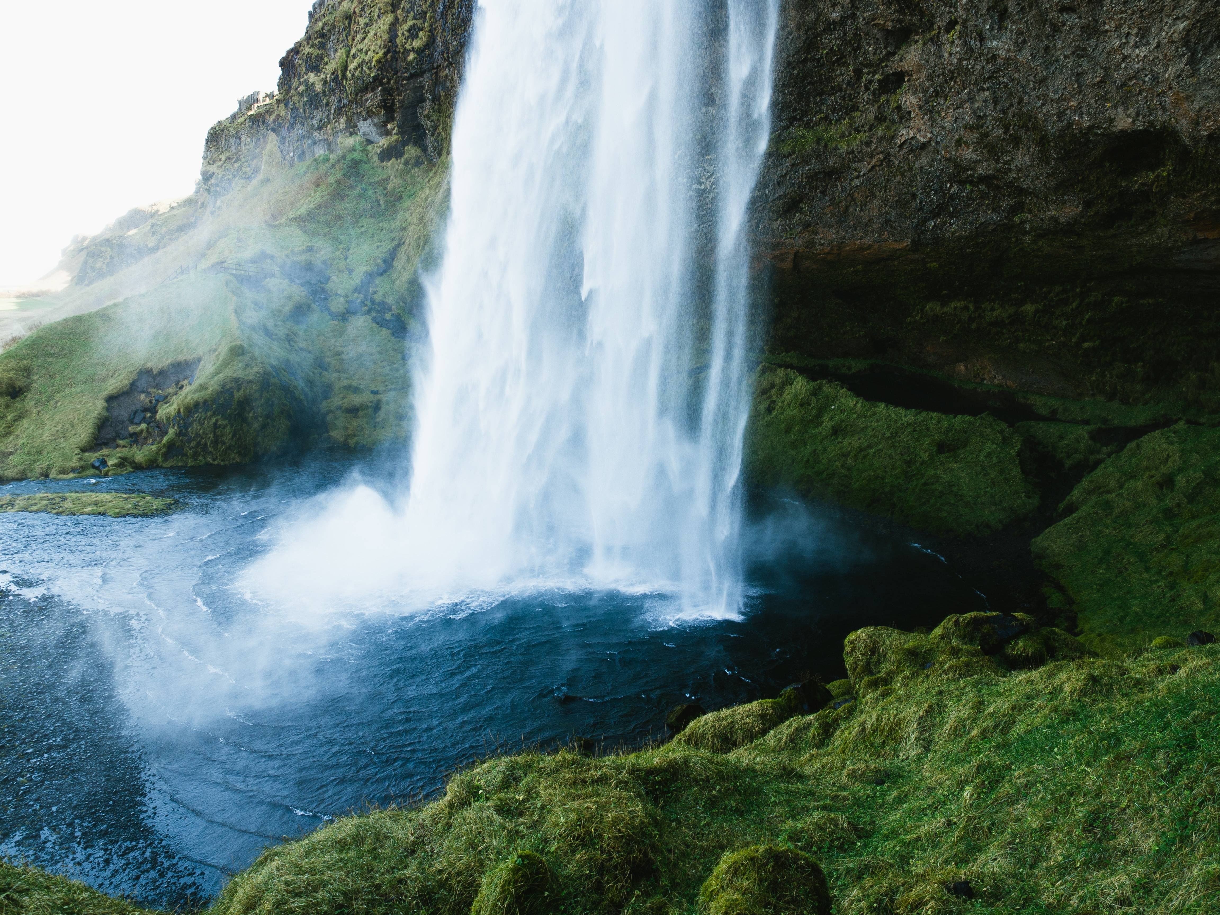 Фото бесплатно водопад, скала, ущелье