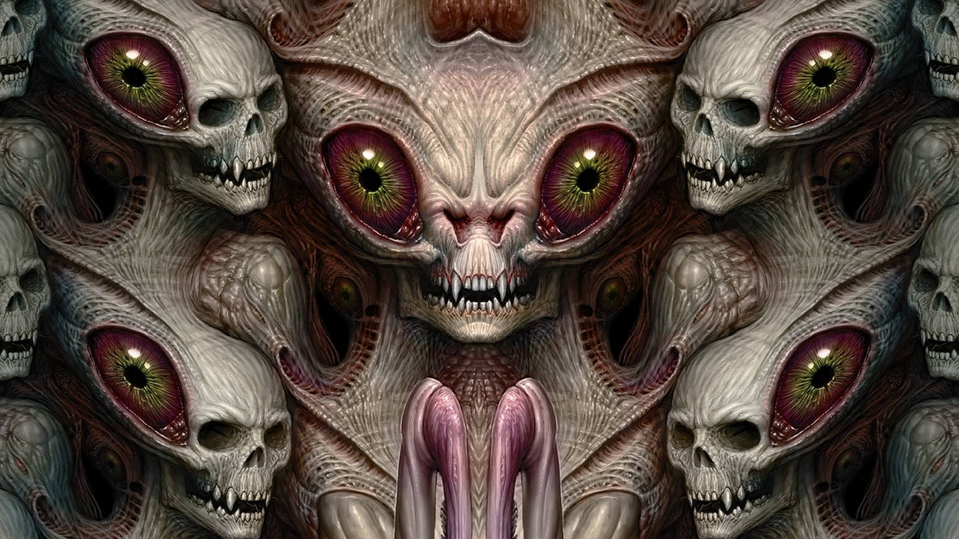 Wallpapers monster skulls 3d on the desktop