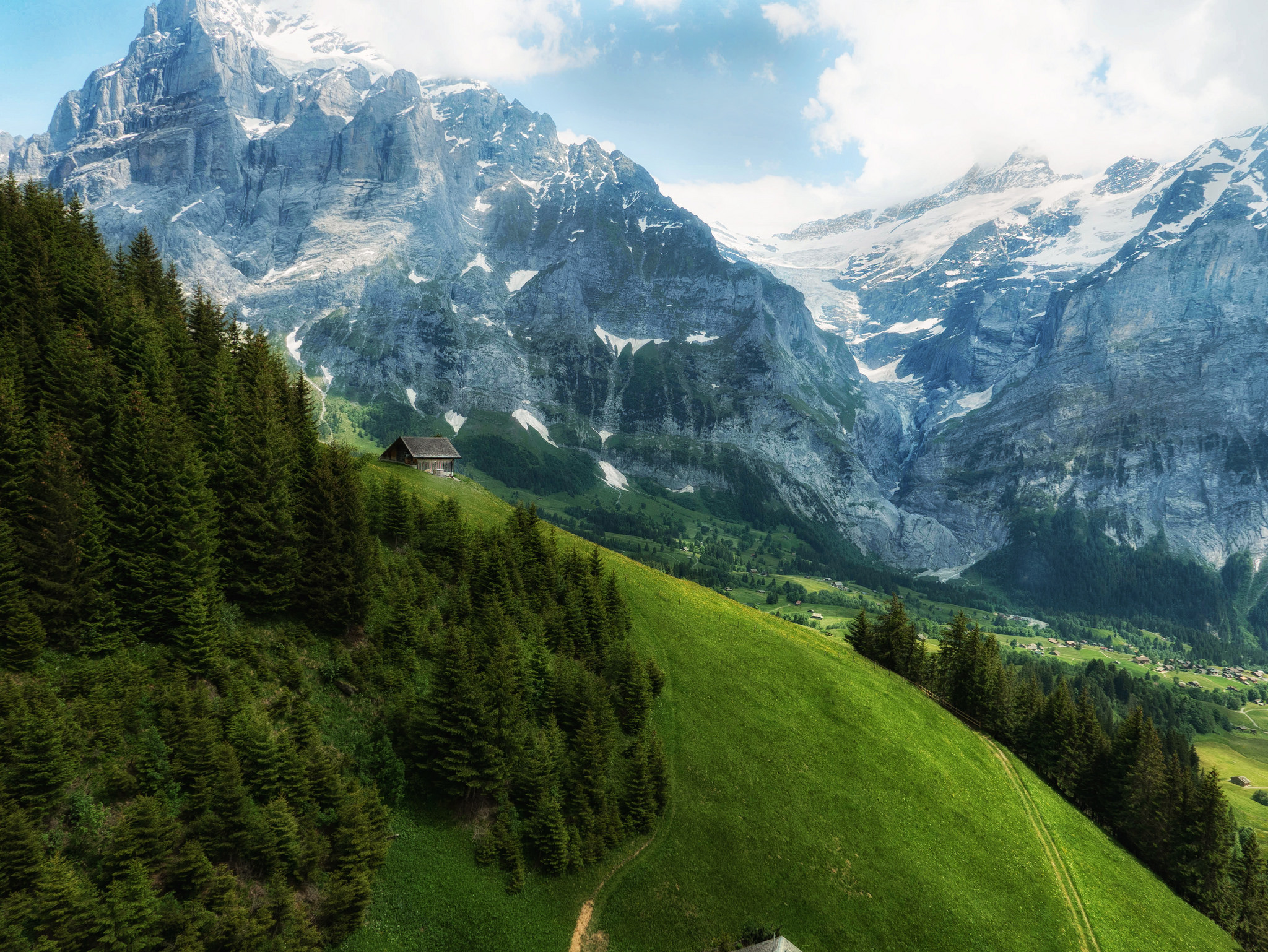 Обои Гриндельвальд Швейцария горы на рабочий стол