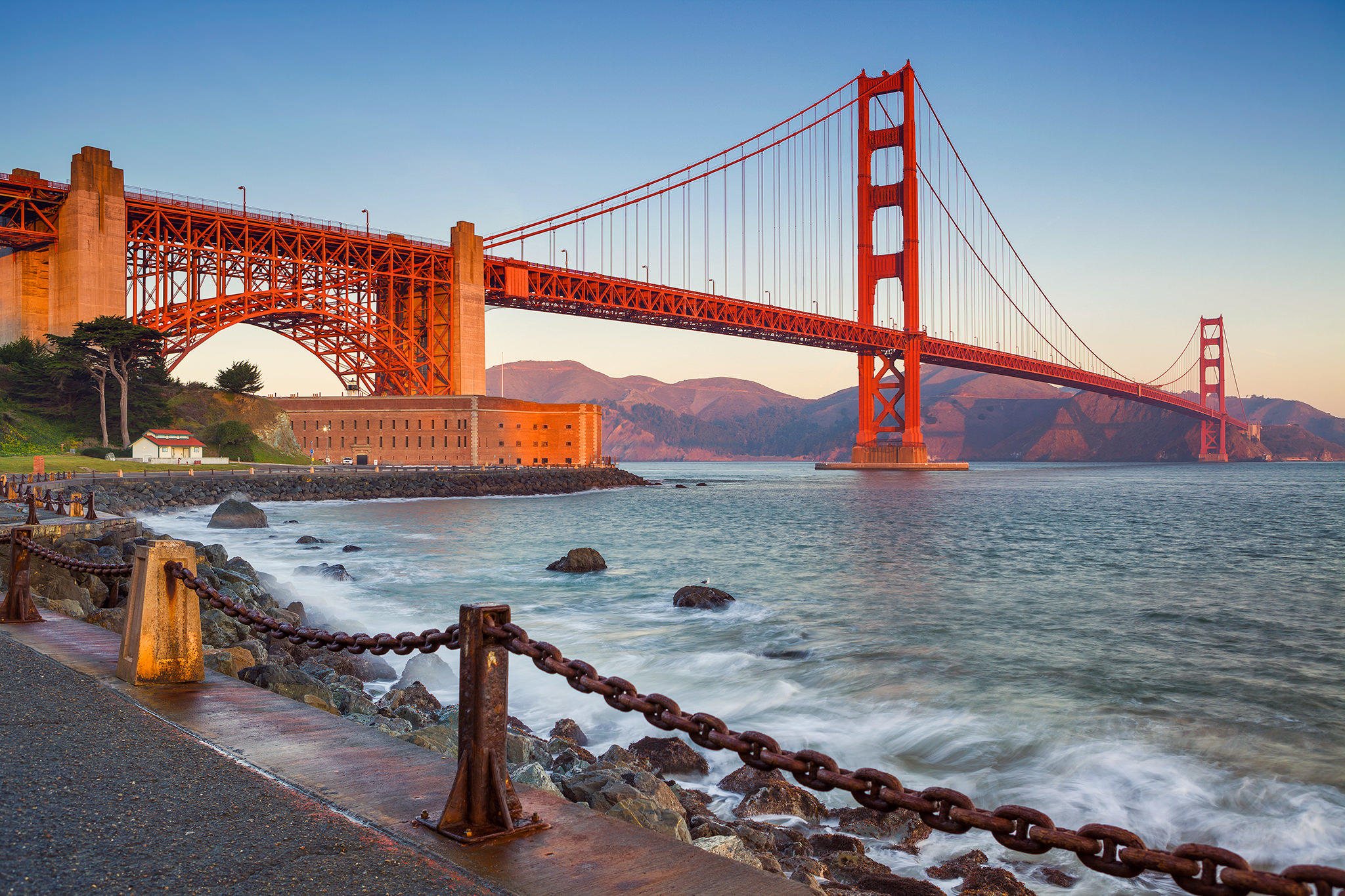 Обои красный мост золотые ворота Сан-Франциско на рабочий стол