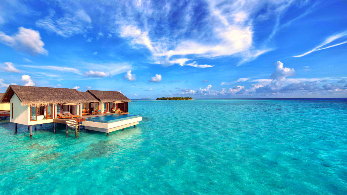 Дома на воде на Мальдивах