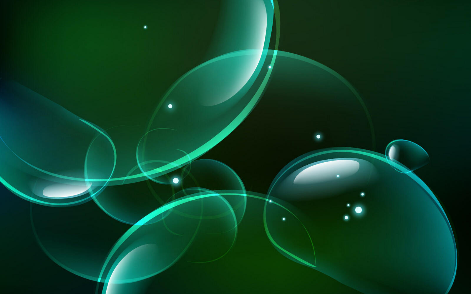 Wallpapers bubbles green dots on the desktop