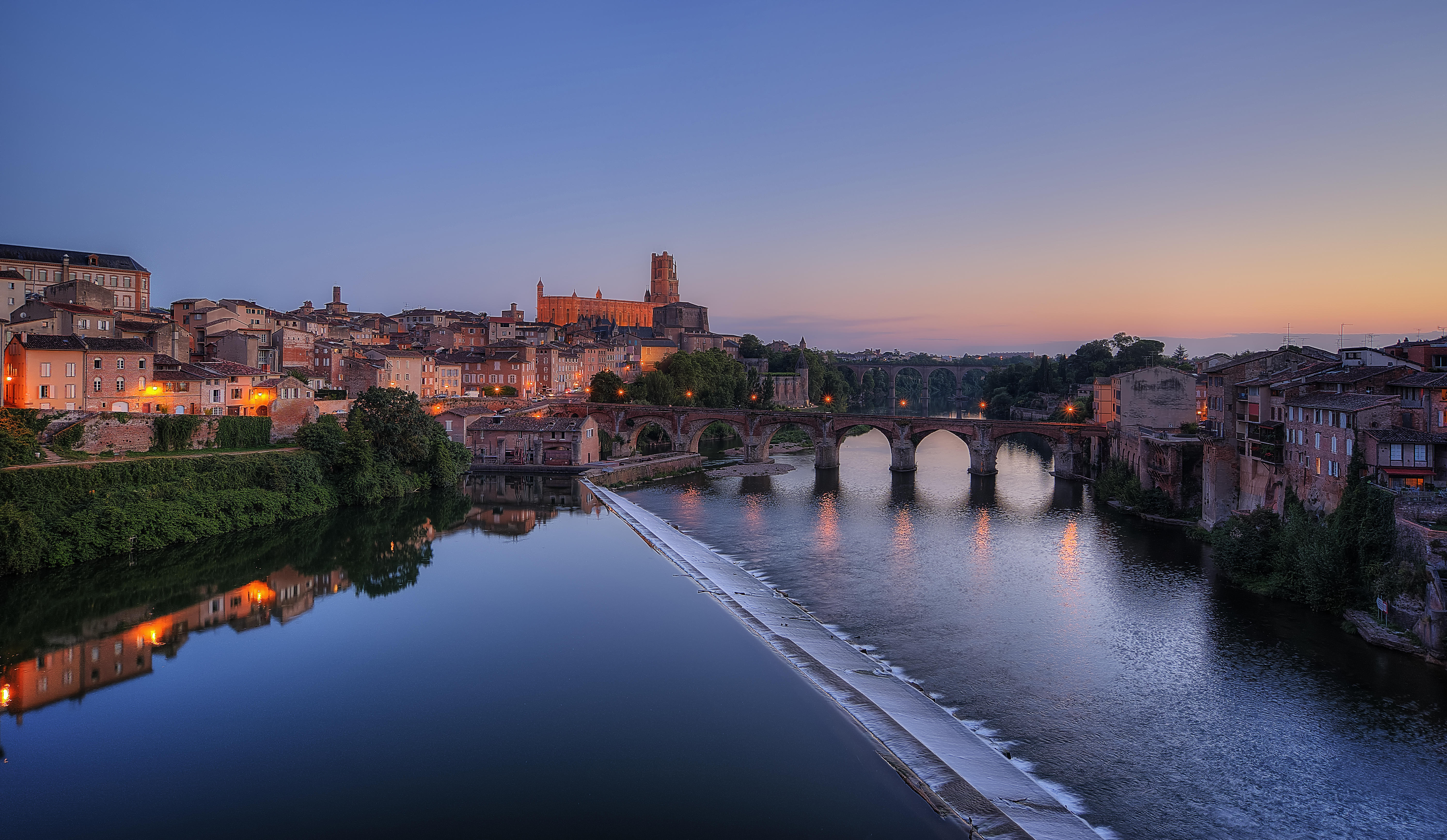 Wallpapers river Tarn old town Albi France on the desktop