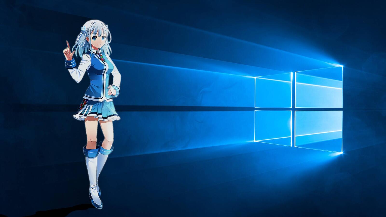 Бесплатное фото Заставка windows 10 аниме