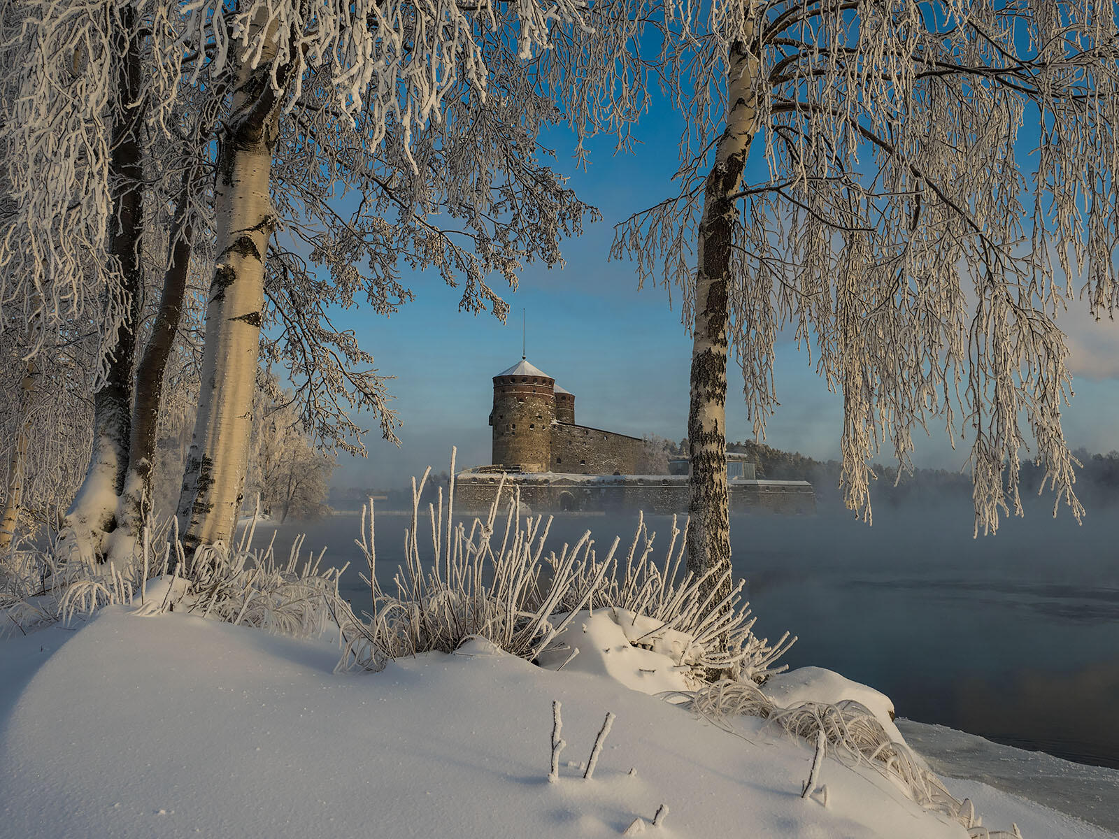 Обои Замки Финляндии зима деревья на рабочий стол