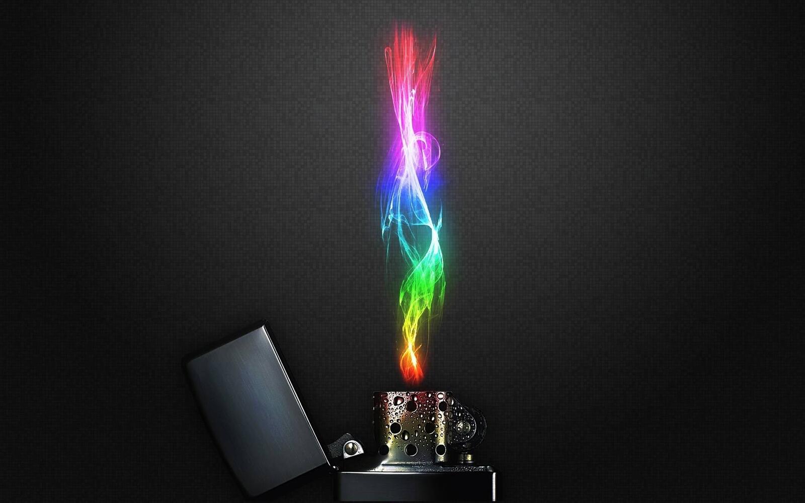 Wallpapers zippo lighter colored flame on the desktop