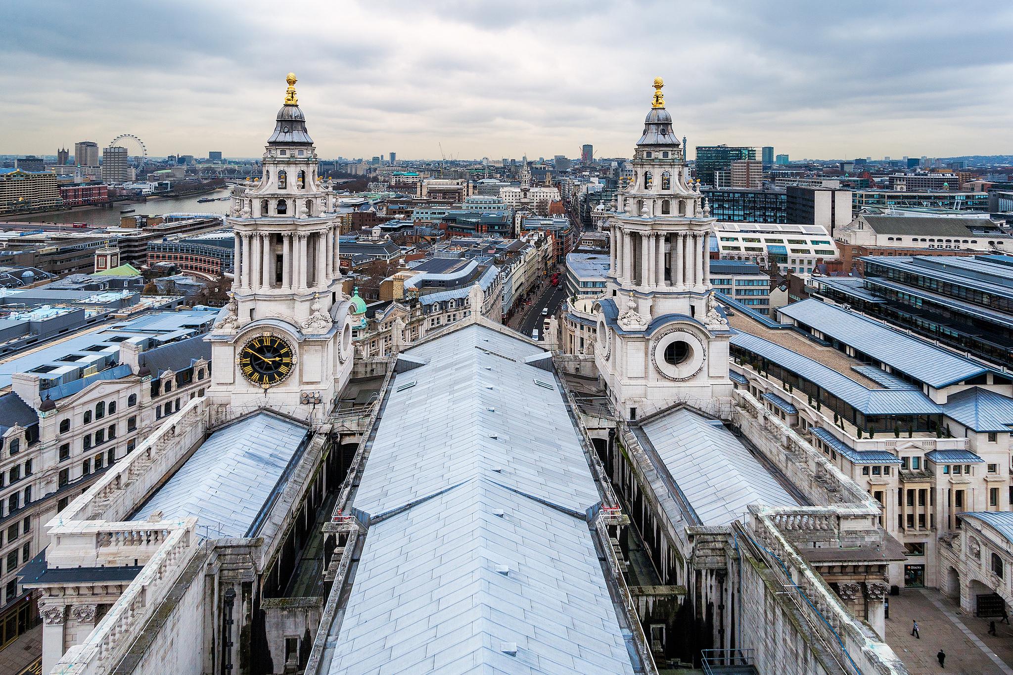 Обои Вид на город Лондон из Санкт-Паулс собора Собор Святого Павла Лондон на рабочий стол