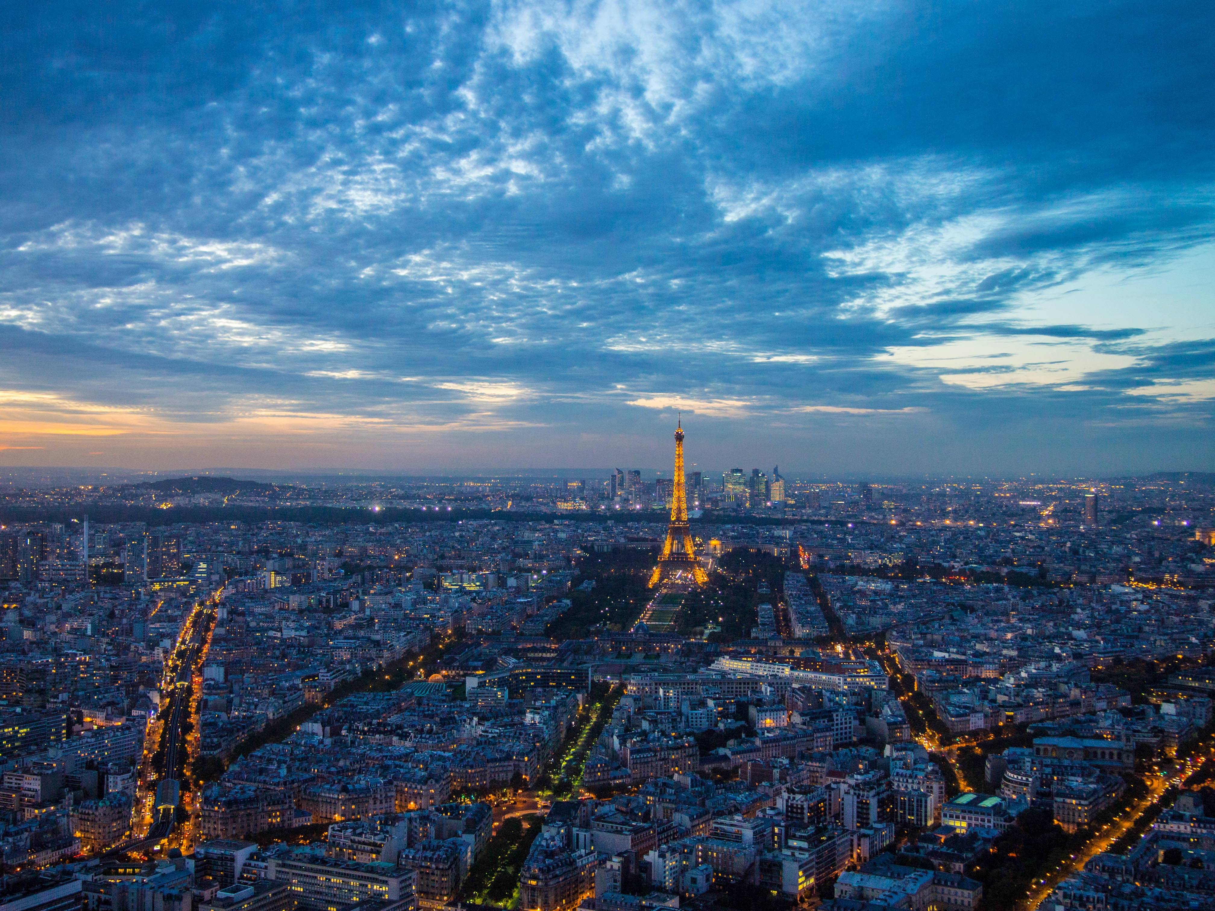 Wallpapers evening Paris view from the top on the desktop