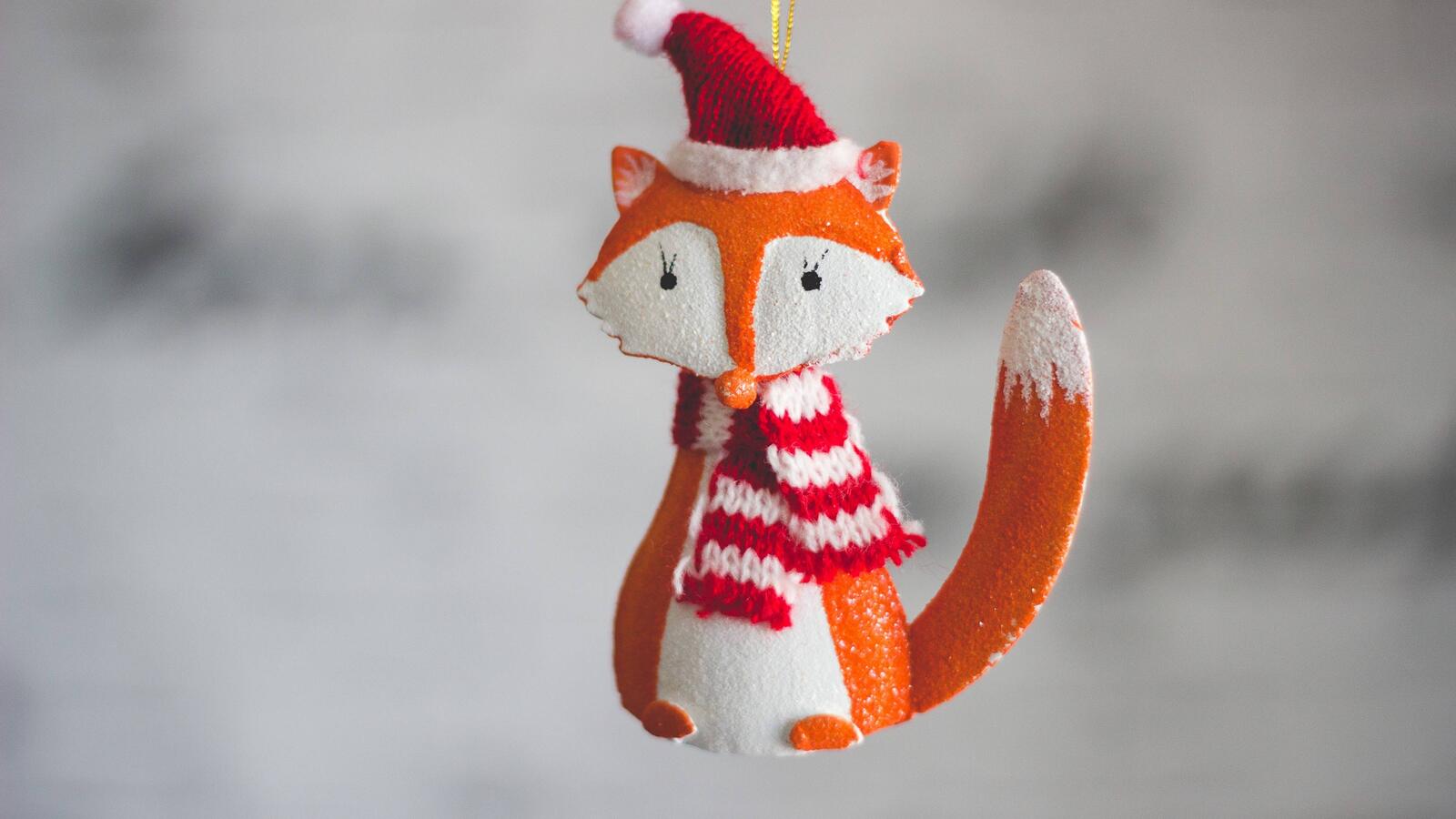 Wallpapers New Year s fox toy fox on the desktop