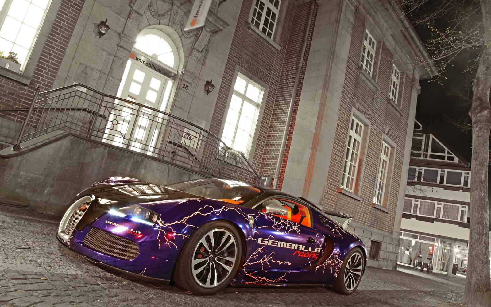 Wallpapers bugatti veyron sports car aerography on the desktop