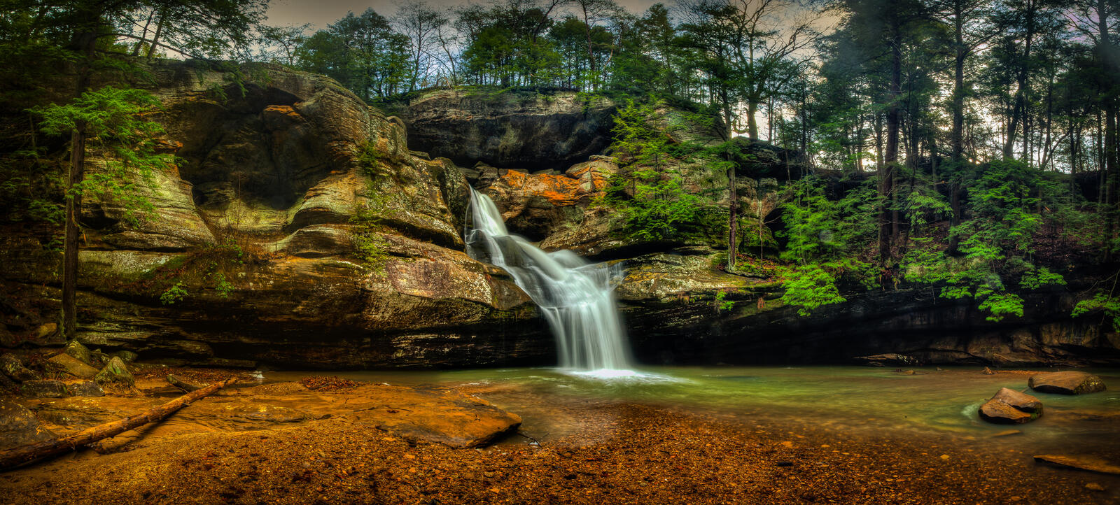 Обои Hocking Hills State Park ohio waterfalls водопад на рабочий стол