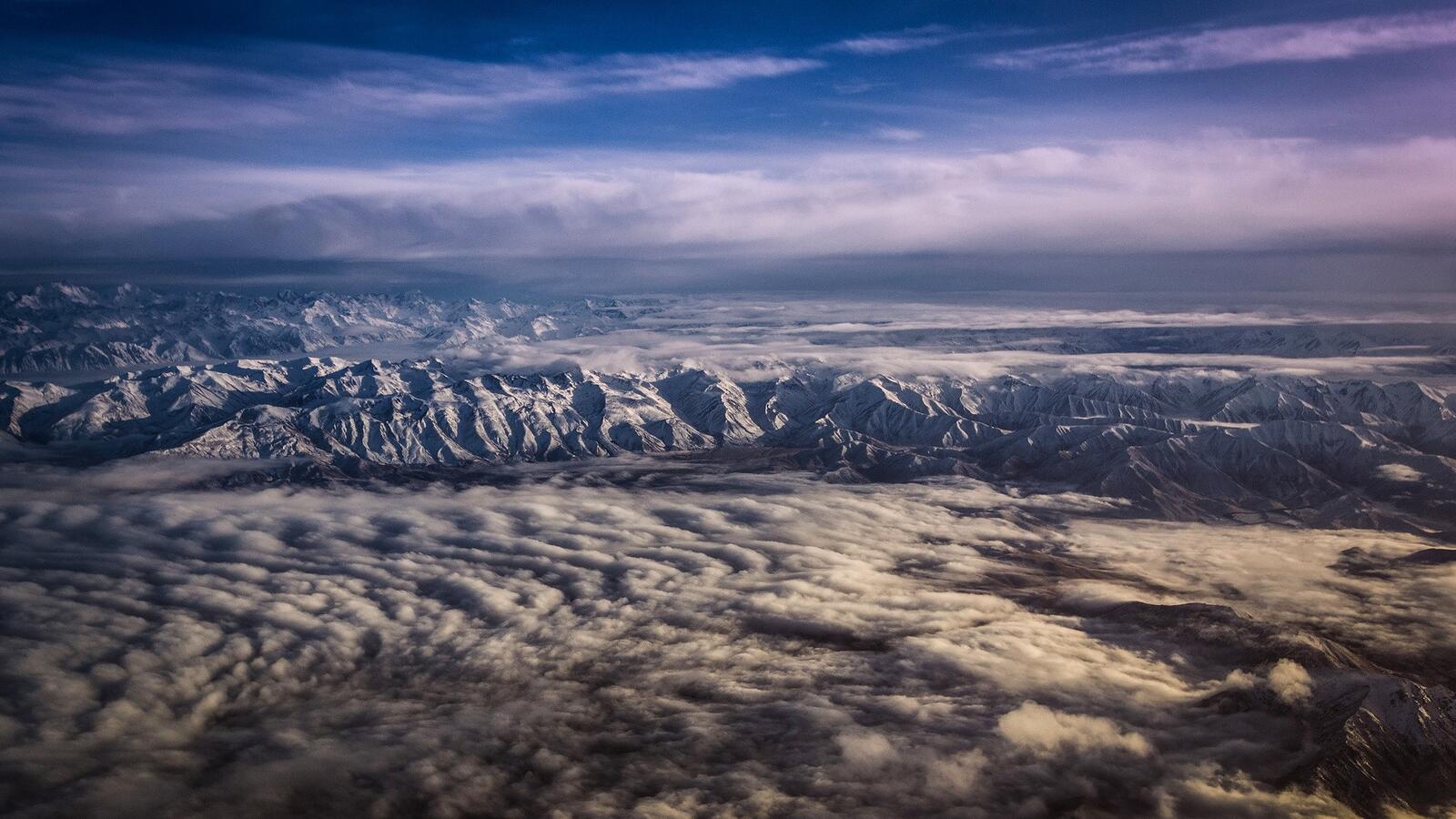 Wallpapers view from an airplane mountains hills on the desktop