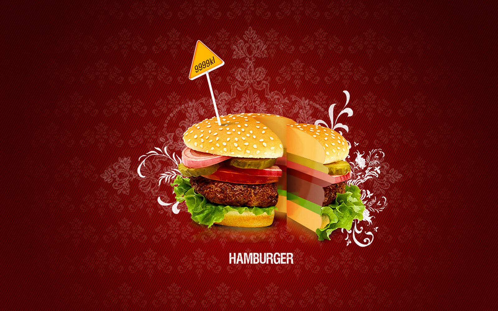 Wallpapers drawing hamburger patterns on the desktop