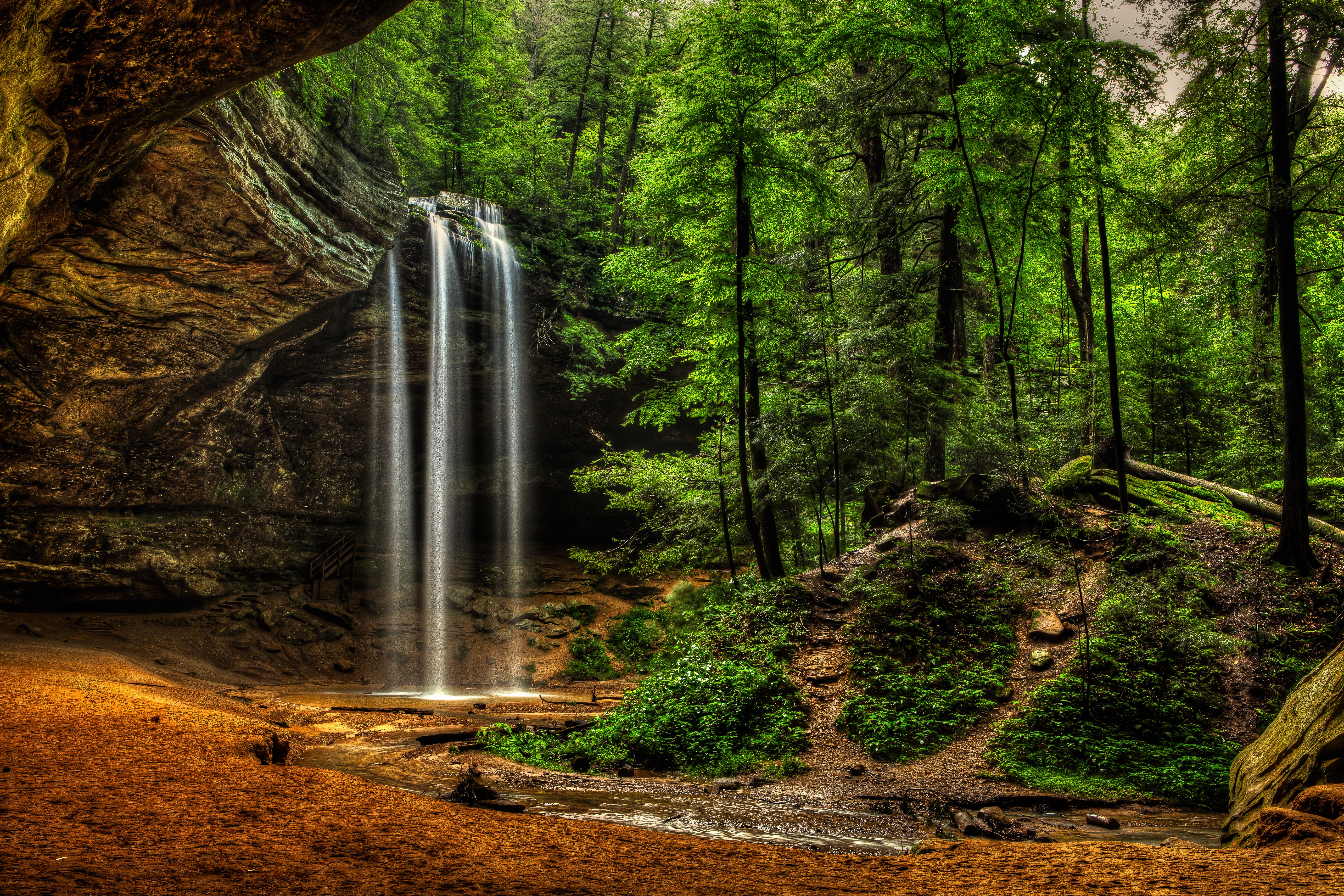 Фото бесплатно Ohio waterfalls, Hocking Hills State Park, лес