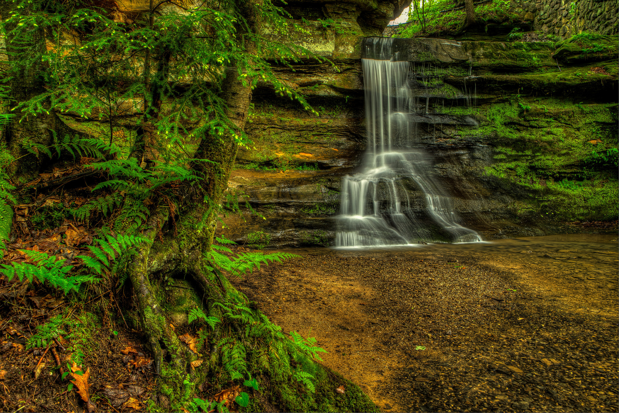 Wallpapers waterfall Hocking Hills State Park nature on the desktop