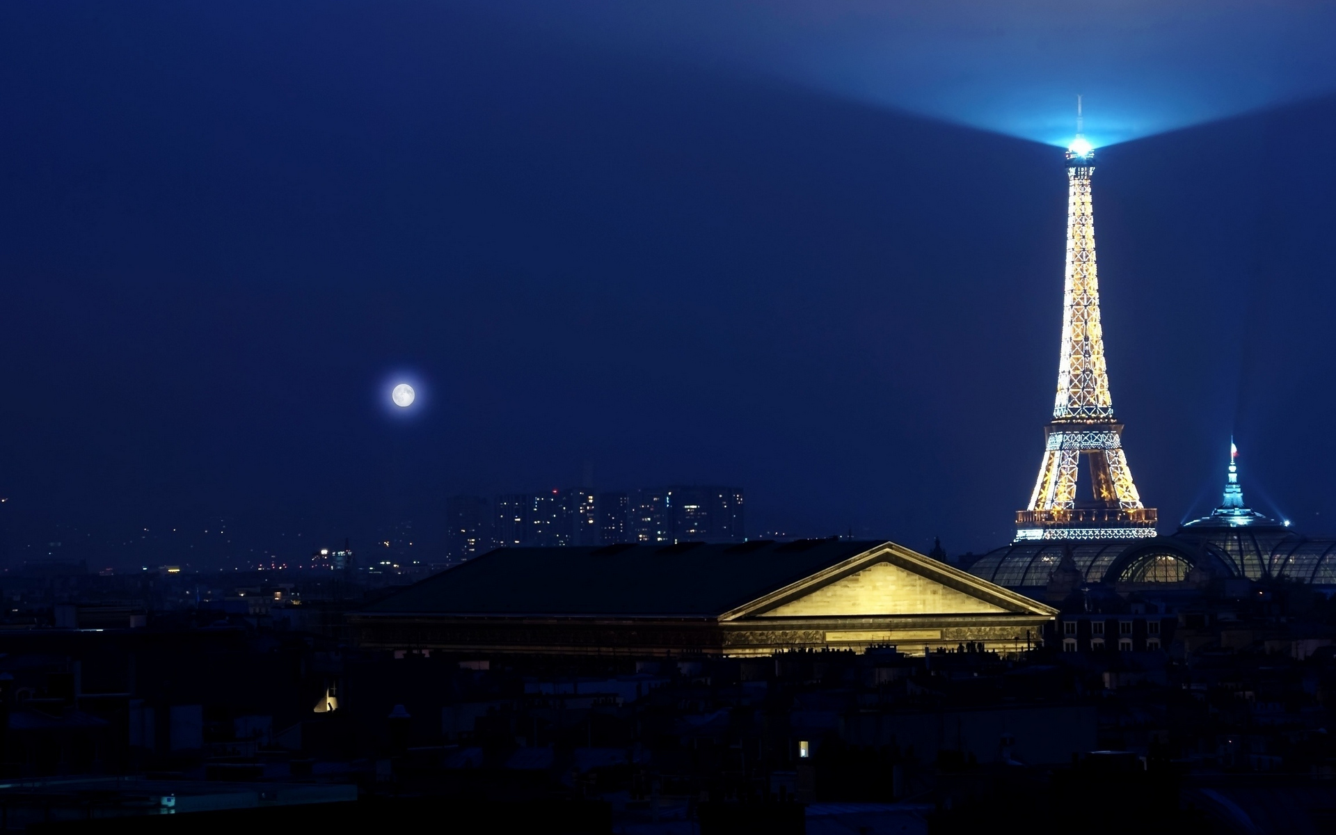 Wallpapers Eiffel Tower moon landmark on the desktop