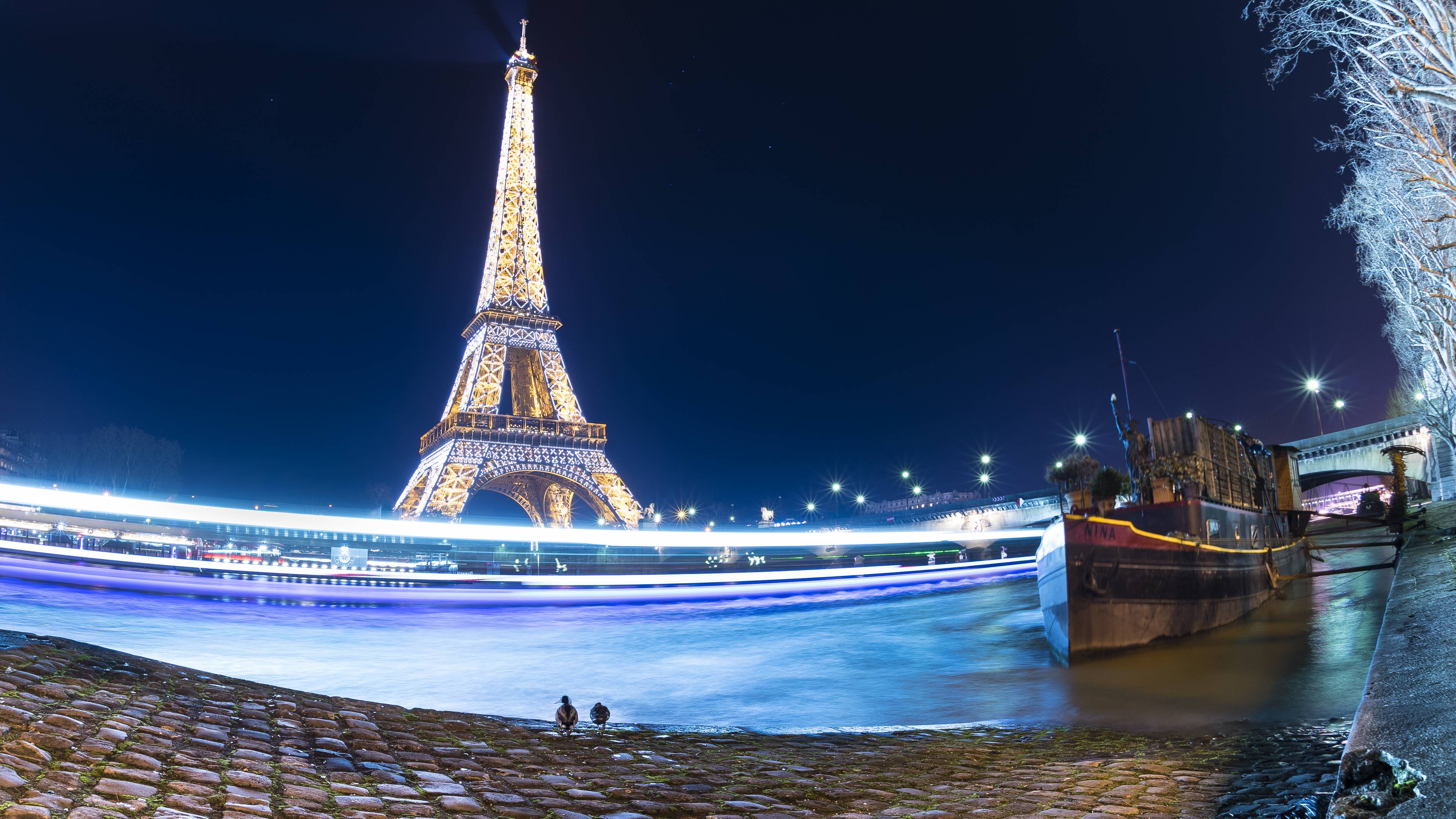 Wallpapers France night river on the desktop