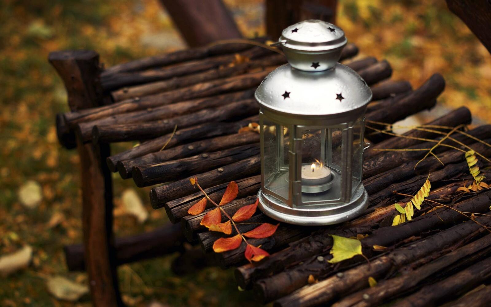 Wallpapers lamp lantern candle on the desktop