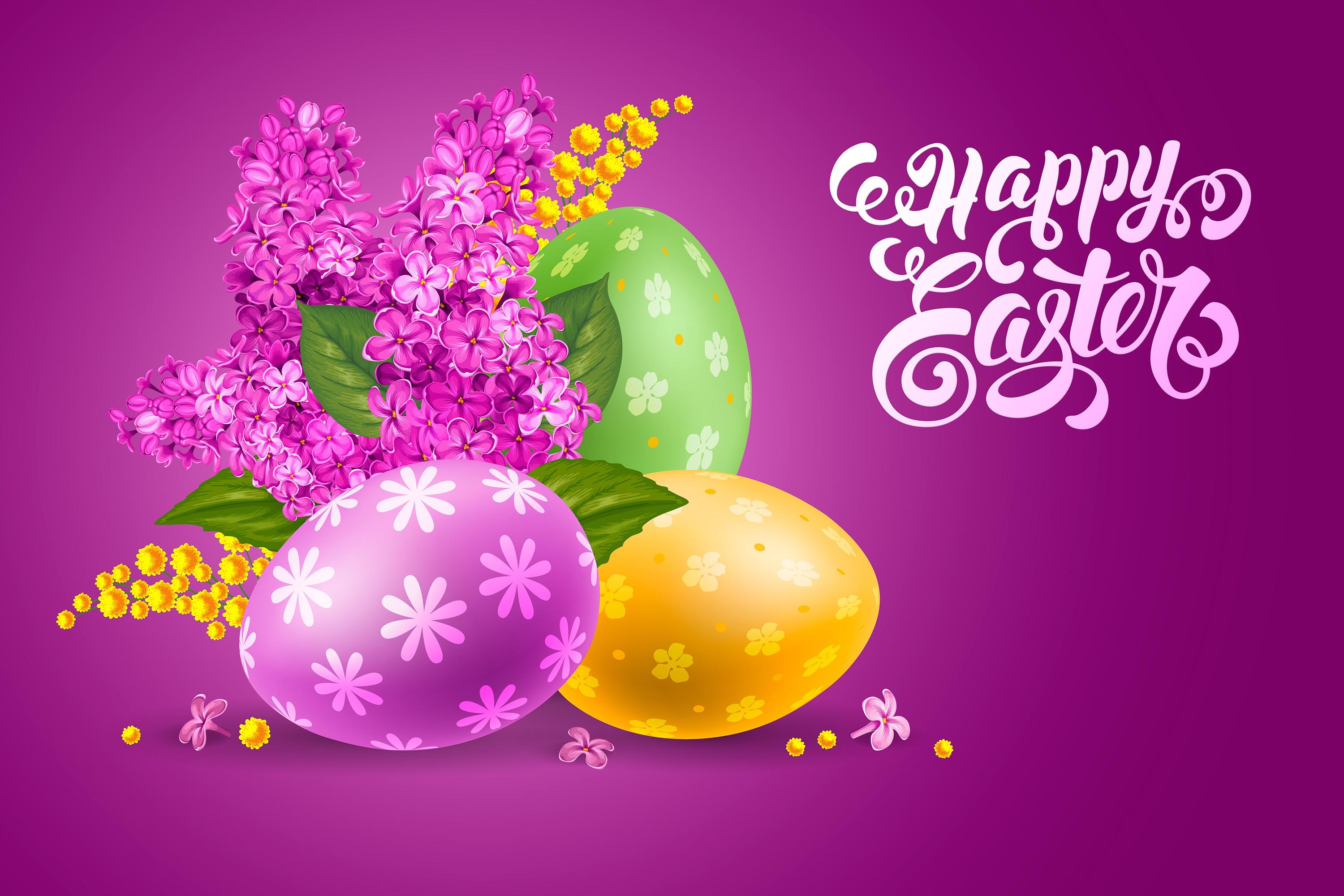 Wallpapers Easter lilac eggs on the desktop