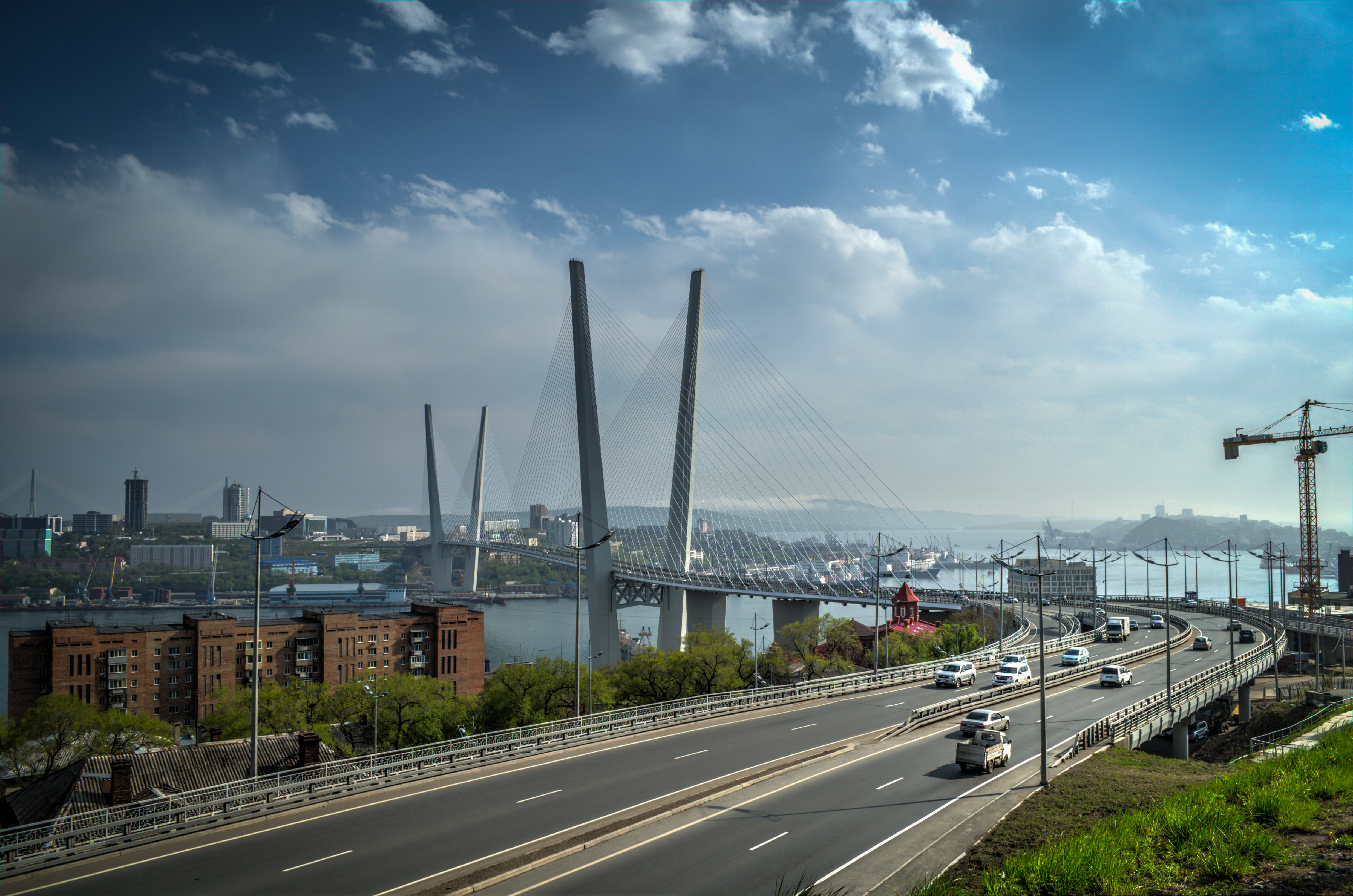 Обои Владивосток Россия мост на рабочий стол