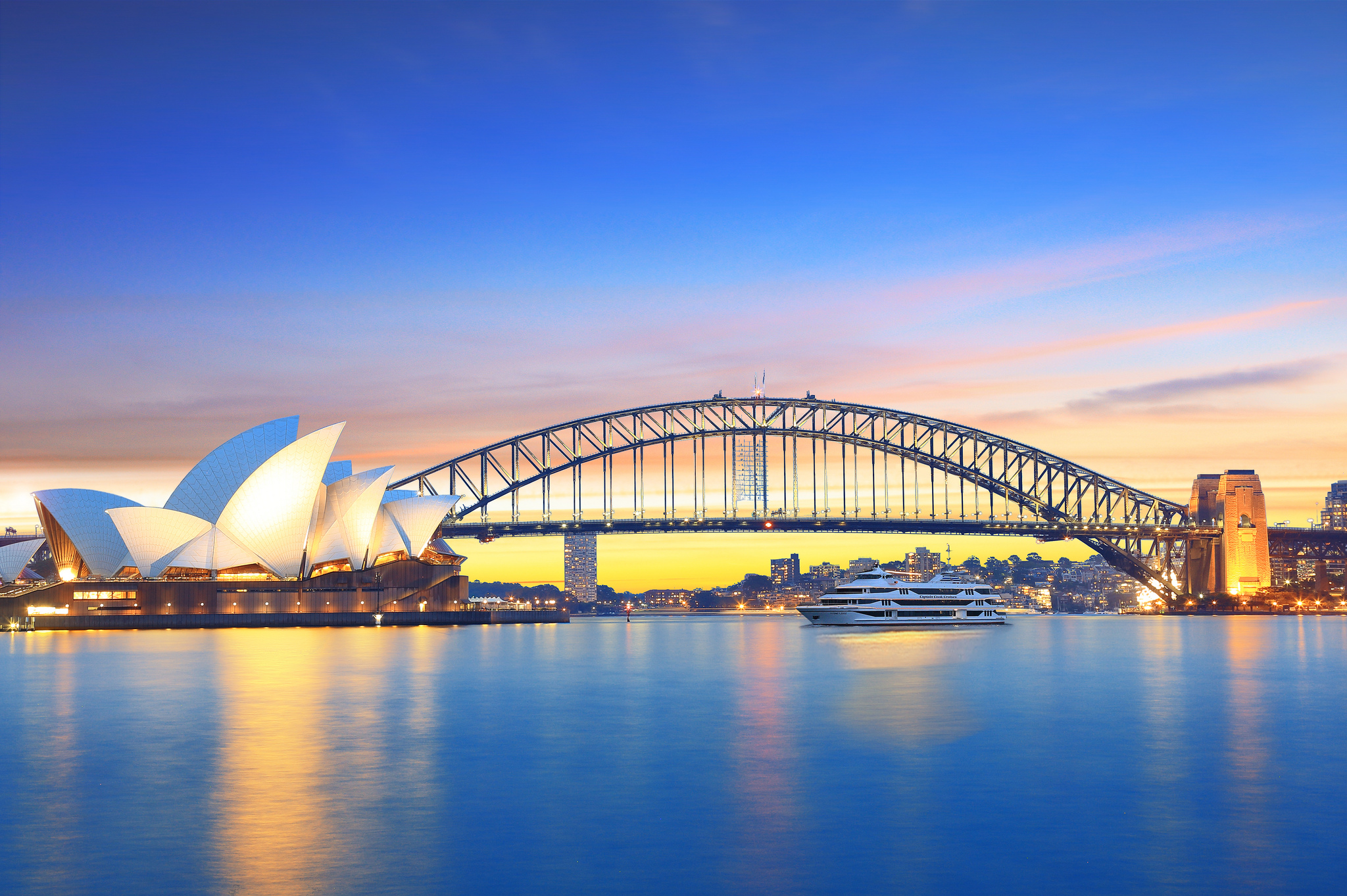 Wallpapers bridge evening Sydney on the desktop