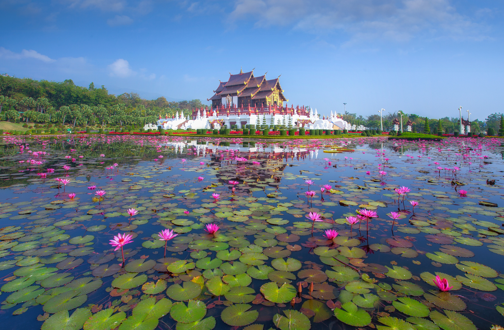 Wallpapers Traditional Thai architecture in Lanna style Royal Pavilion Hua Kum Luang in Royal Flora Expo on the desktop