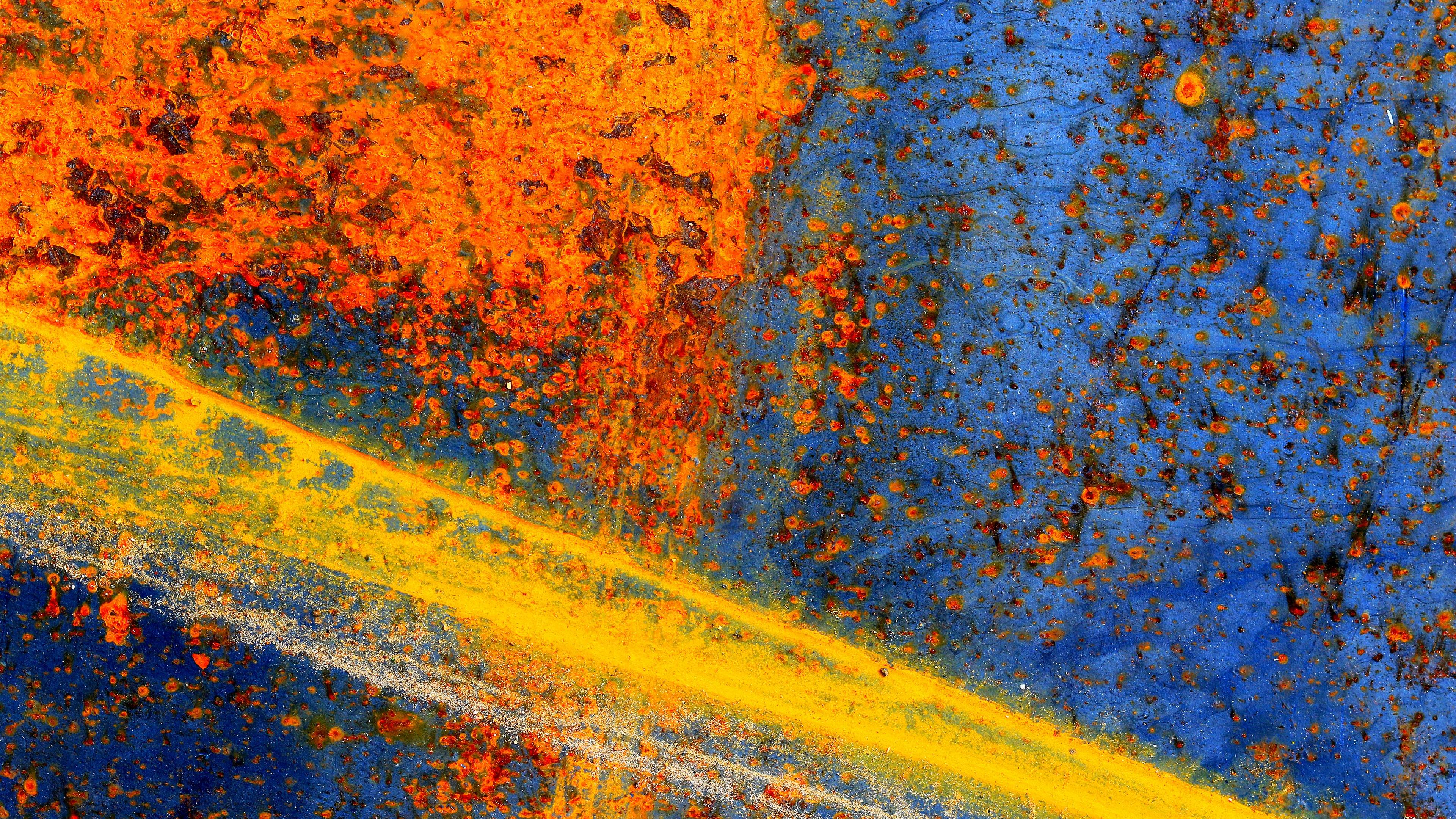 Wallpapers paint blue orange on the desktop