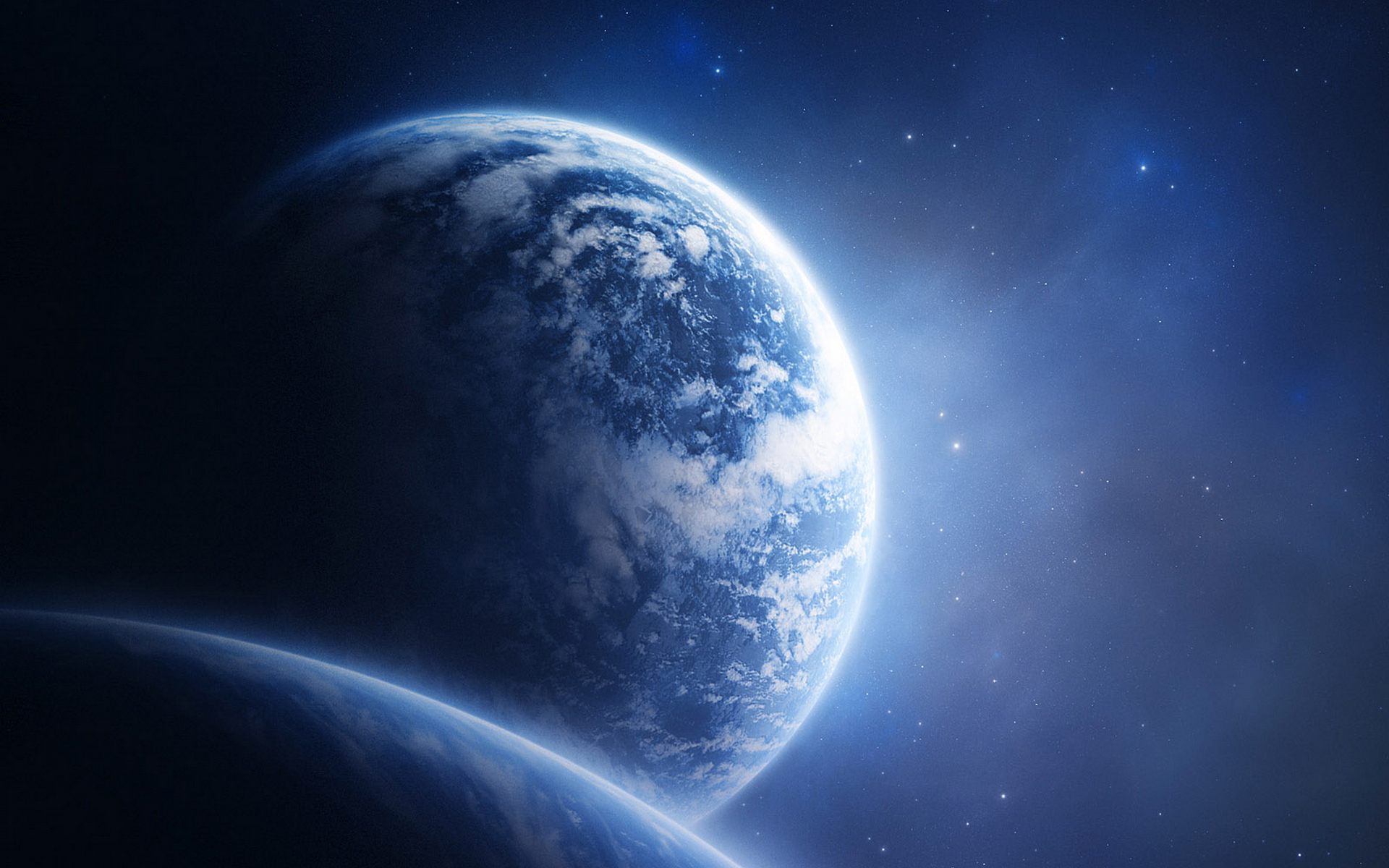 Wallpapers space planet earth glow on the desktop