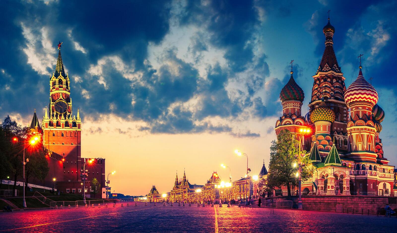 Wallpapers illumination St Basil s Cathedral night on the desktop