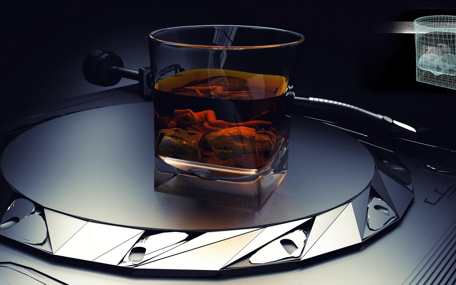 Wallpapers player glass whiskey on the desktop
