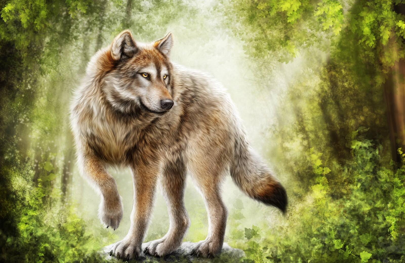 Wallpapers wolf predator art on the desktop