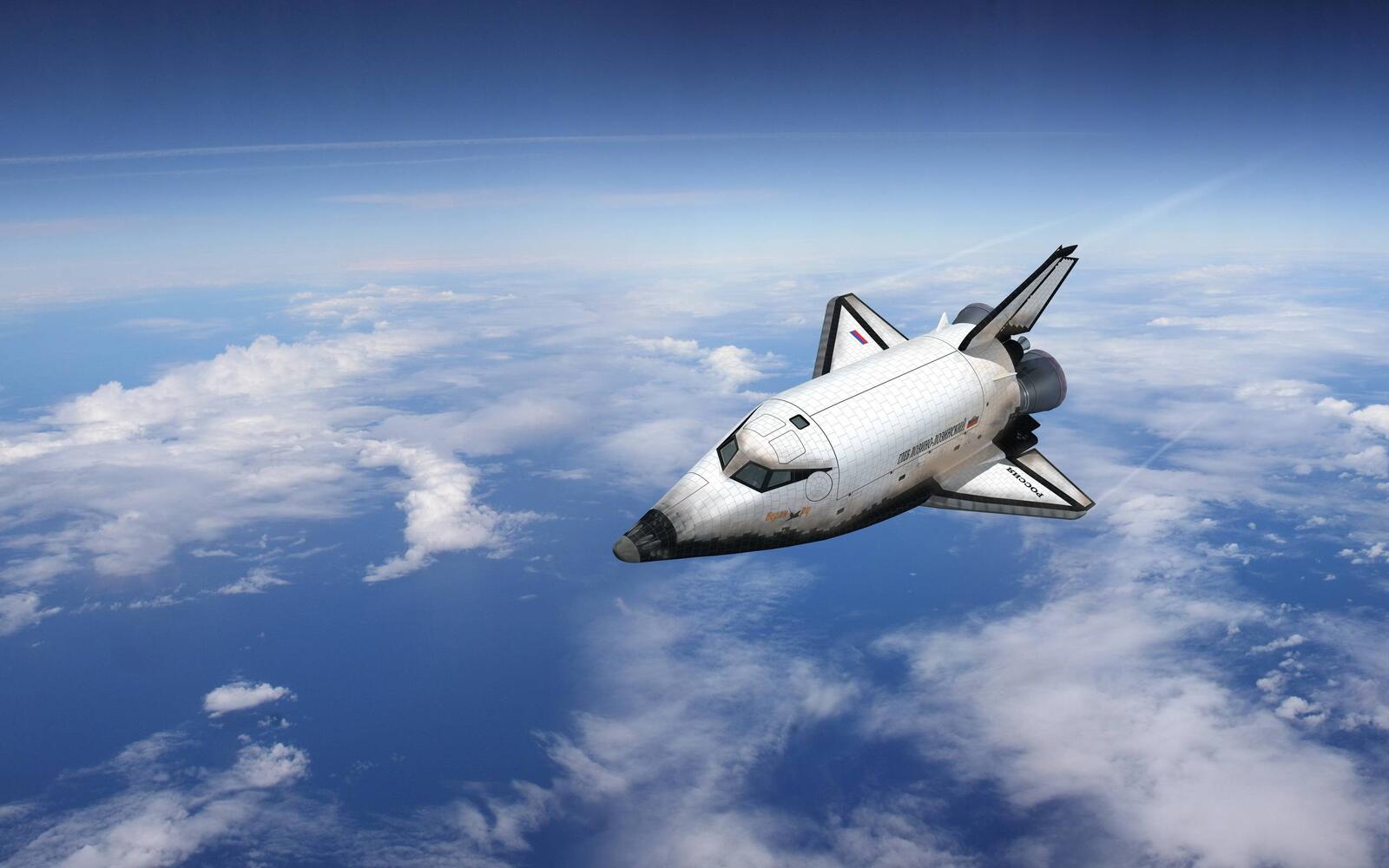 Wallpapers space shuttle atmosphere clouds on the desktop