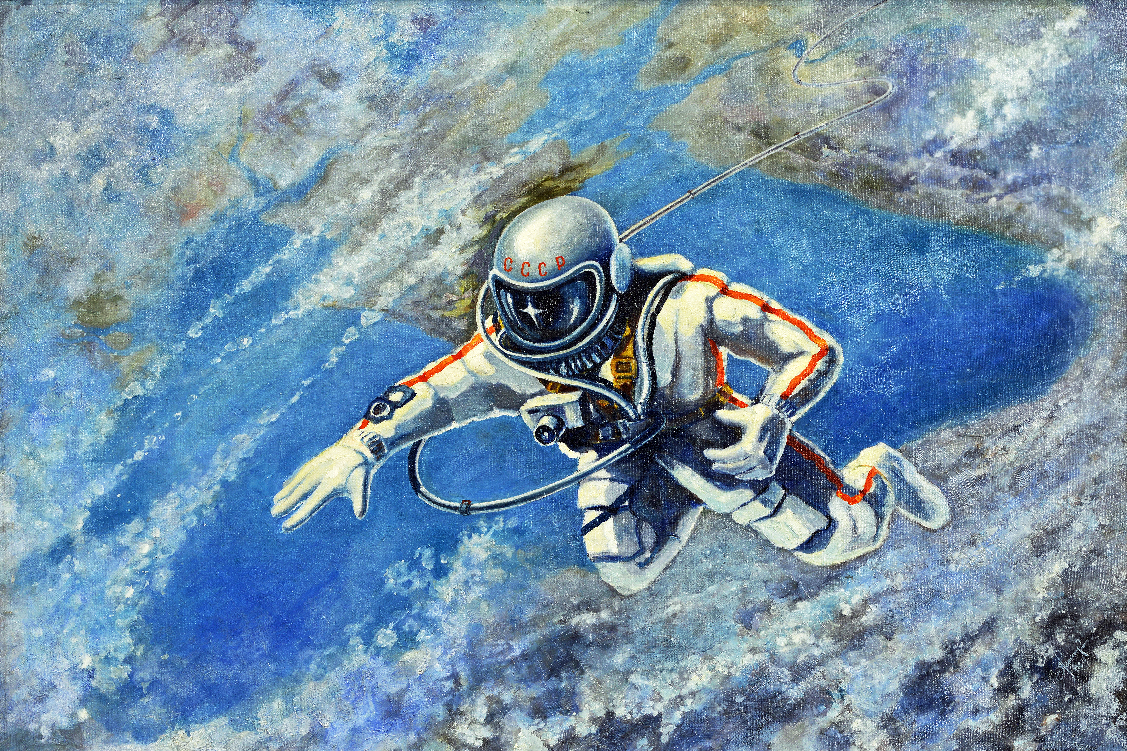 桌面上的壁纸阿列克谢-列奥诺夫 1965年3月18日 太空人