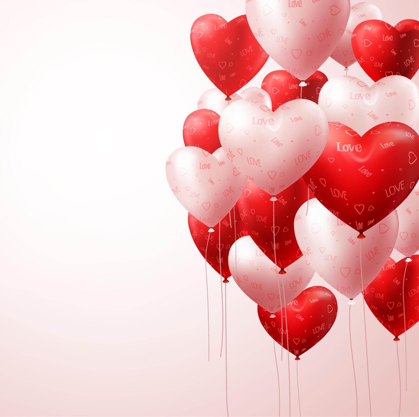 Wallpapers romantic hearts Valentine a day of lovers on the desktop