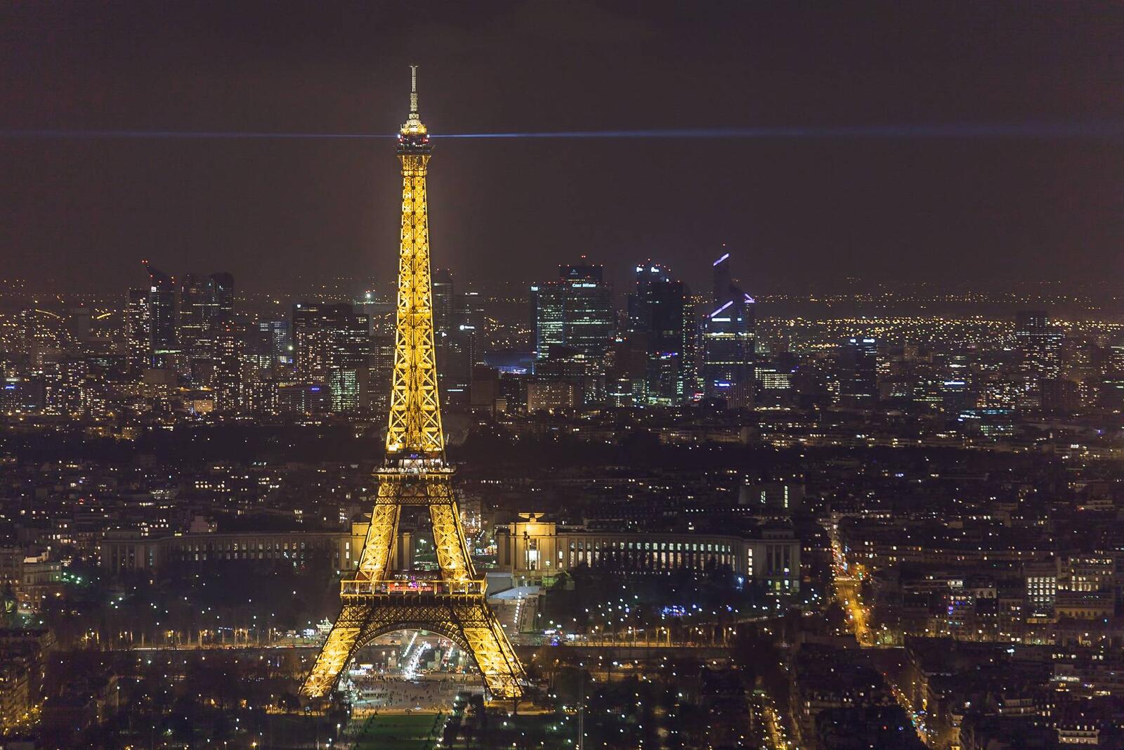 Обои ночной город городской пейзаж Париж на рабочий стол