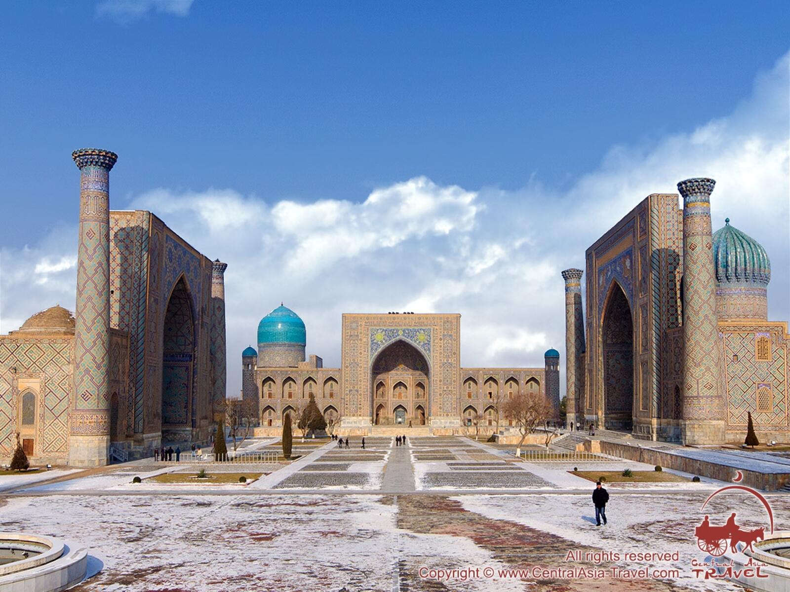 Обои Узбекистан Самарканд Площадь на рабочий стол