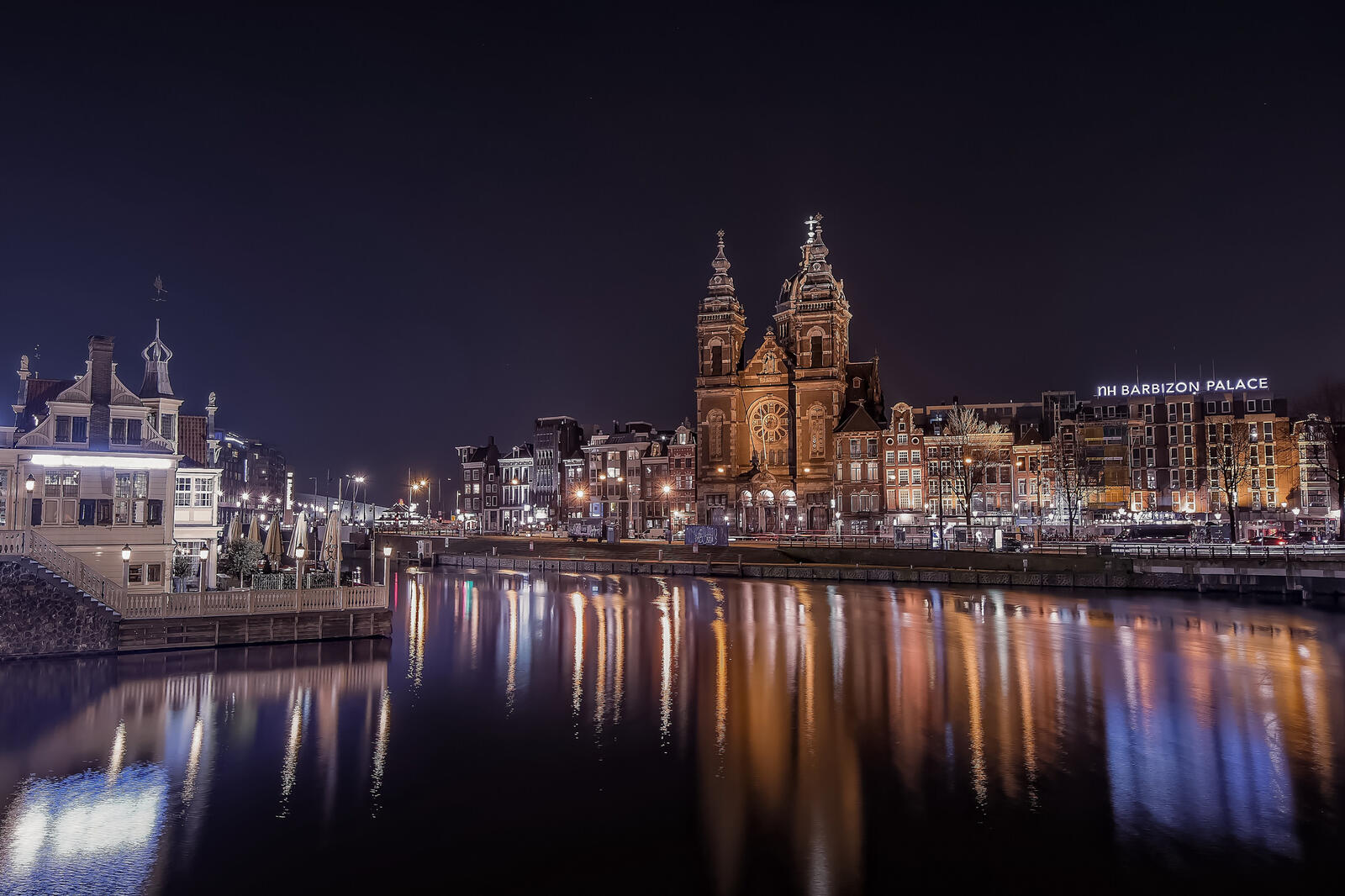 Обои столица Голландии Амстердам Нидерланды на рабочий стол