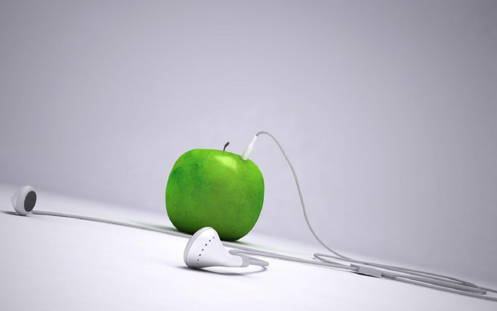 Обои яблоко зеленое штекер на рабочий стол