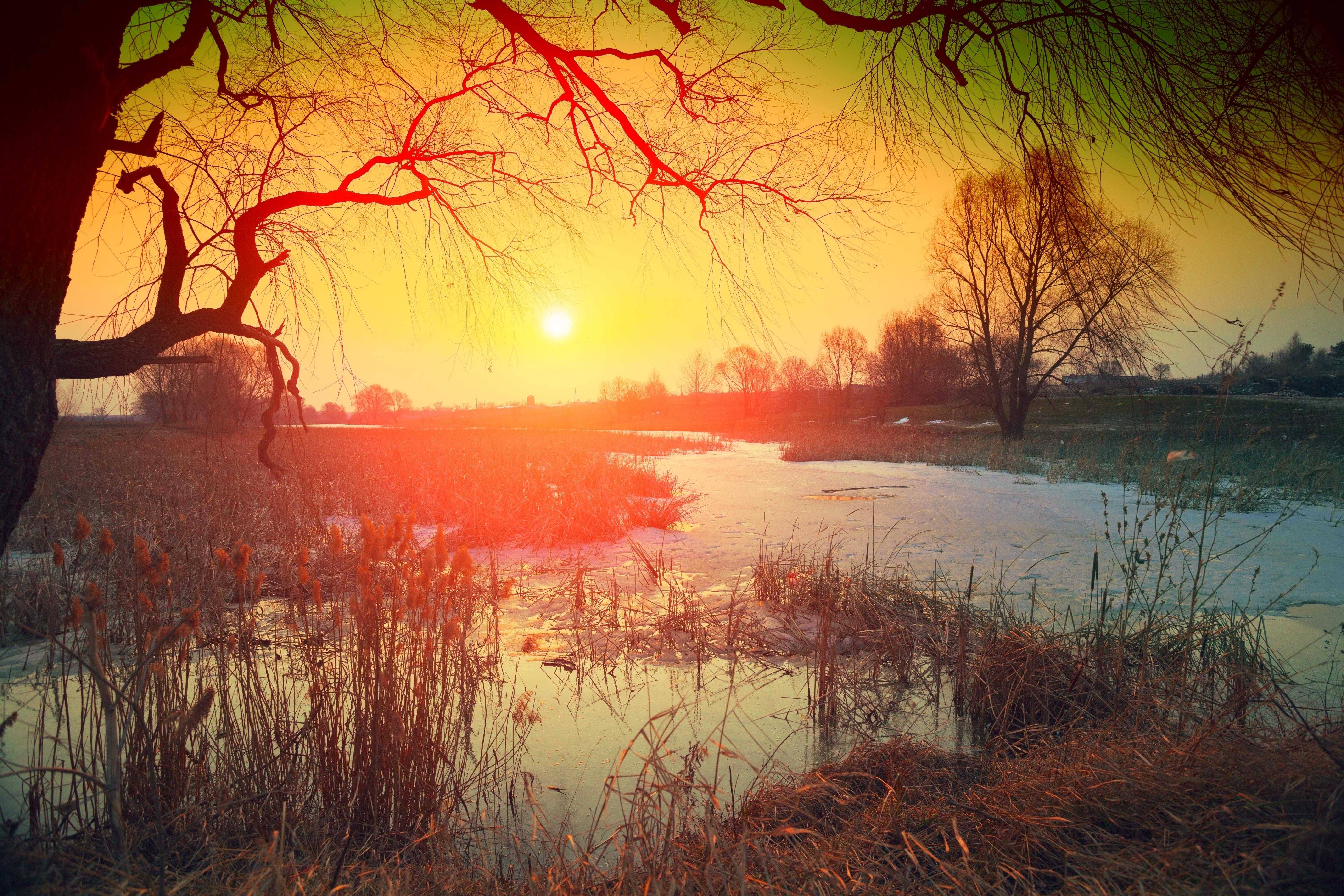 Фото бесплатно река, солнечный свет, закат