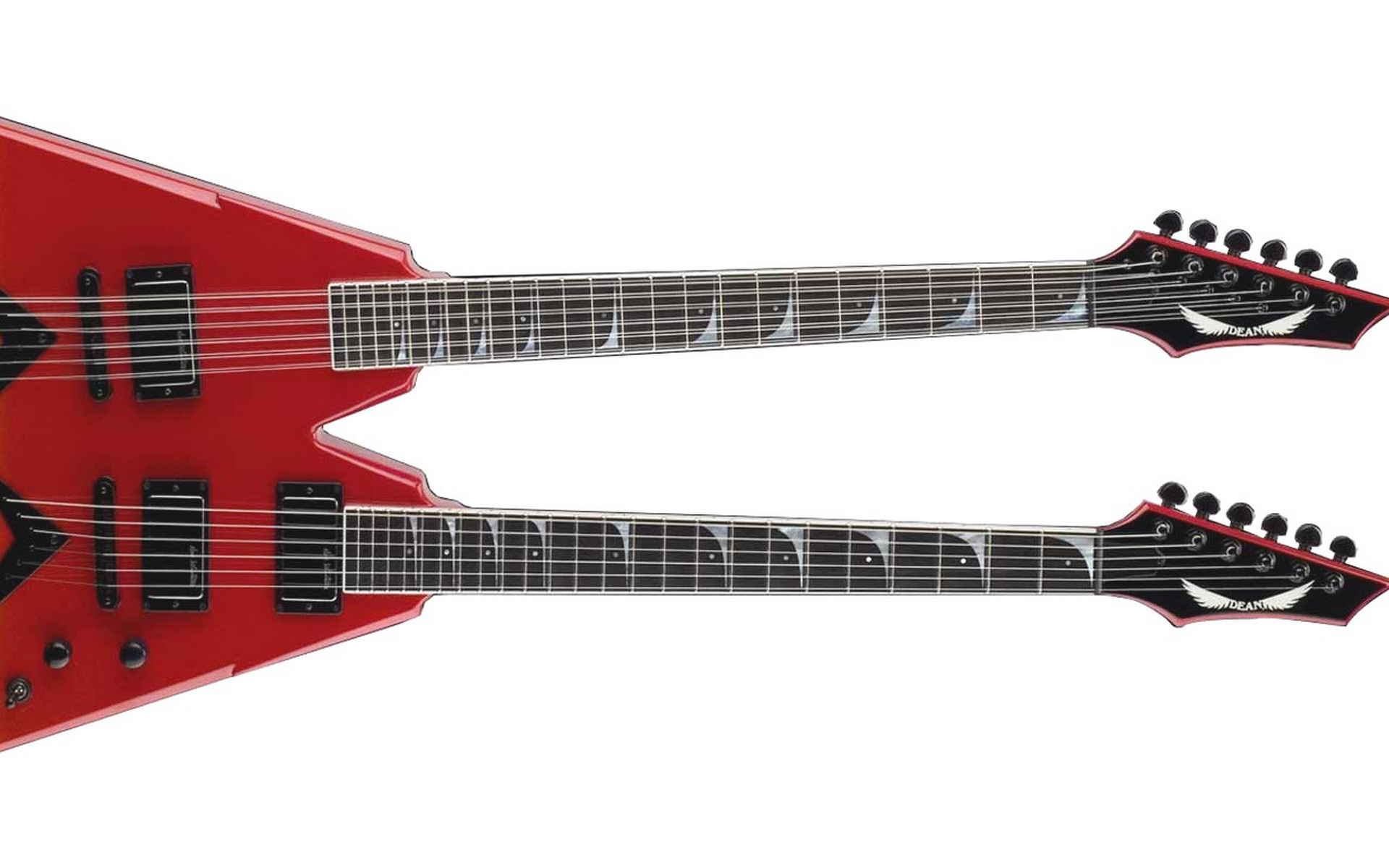 Wallpapers electric guitar red two neck on the desktop