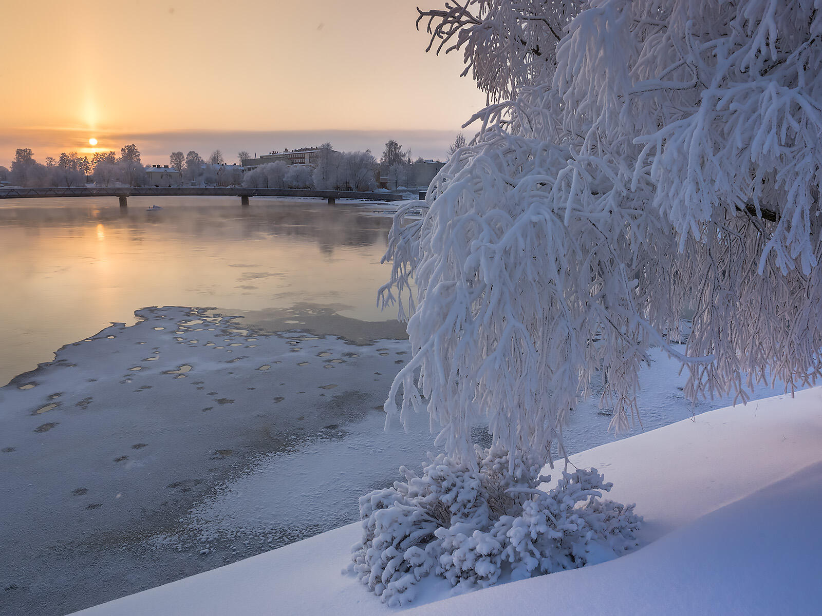 Обои Финляндия зима водоём на рабочий стол