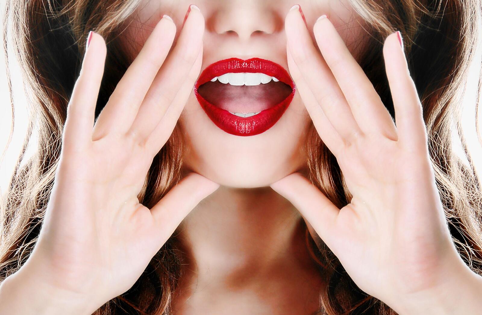Wallpapers hottie red lipstick mouth on the desktop