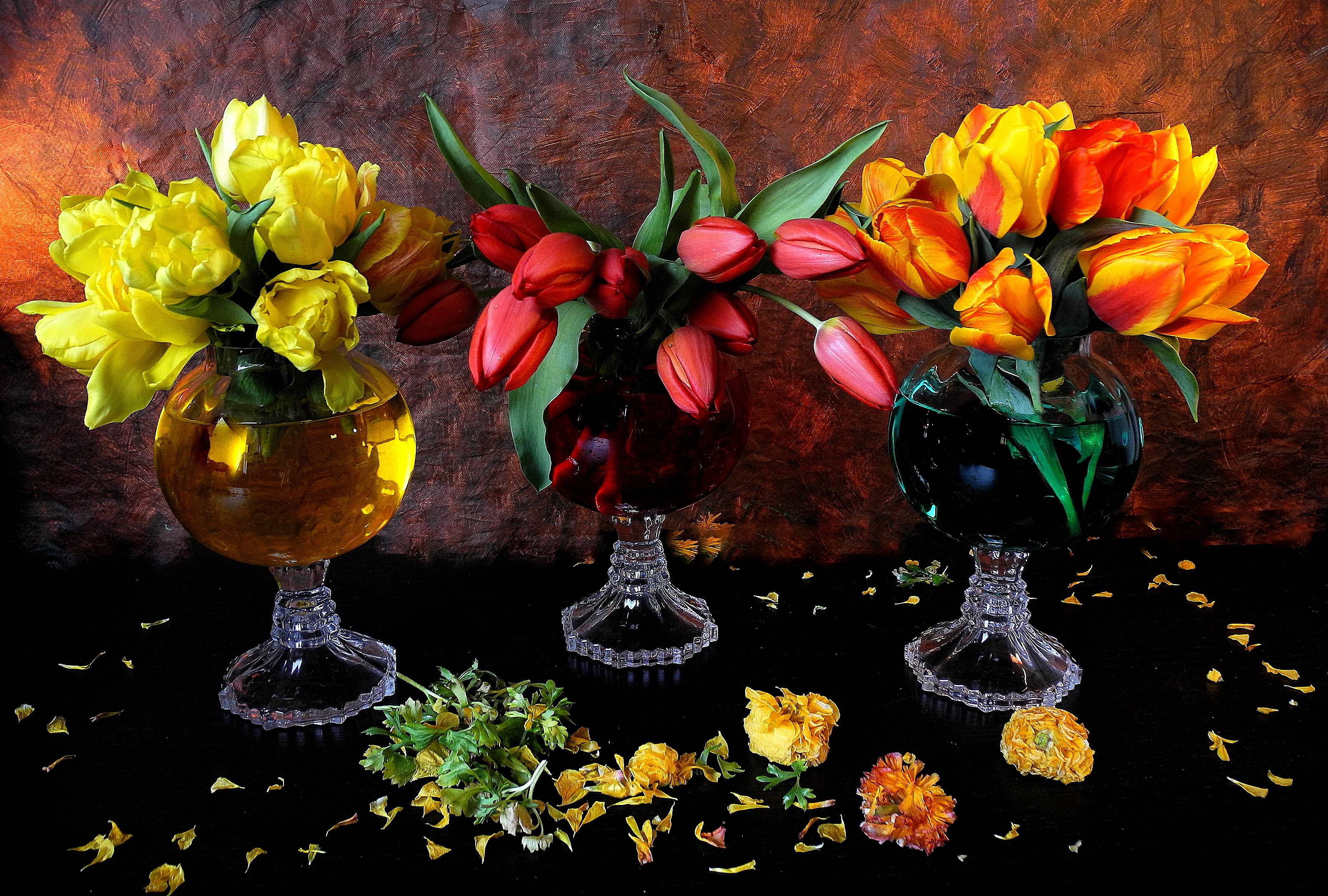 Обои натюрморт цветы тюльпаны на рабочий стол